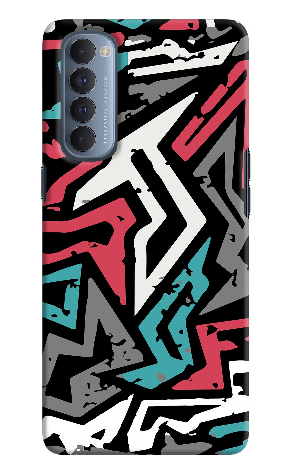 Geometric Graffiti Oppo Reno4 Pro Back Cover - Geometric Graffiti Oppo Reno4 Pro Hard Case Back Cover by Casekaro Geometric Graffiti Oppo Reno4 Pro Hard Case Back Cover by Casekaro