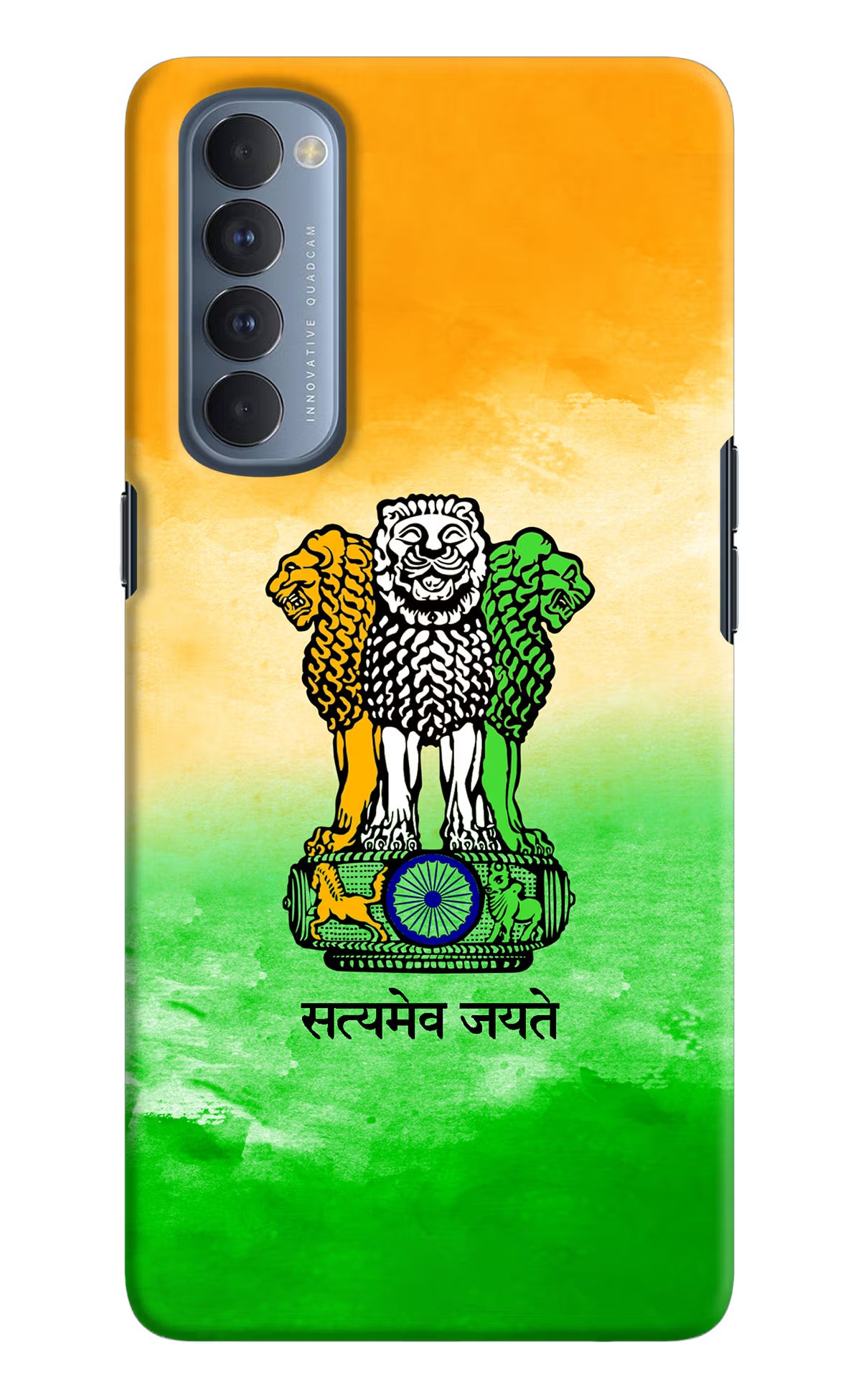Satyamev Jayate Flag Oppo Reno4 Pro Back Cover - Satyamev Jayate Flag Oppo Reno4 Pro Hard Case Back Cover by Casekaro Satyamev Jayate Flag Oppo Reno4 Pro Hard Case Back Cover by Casekaro