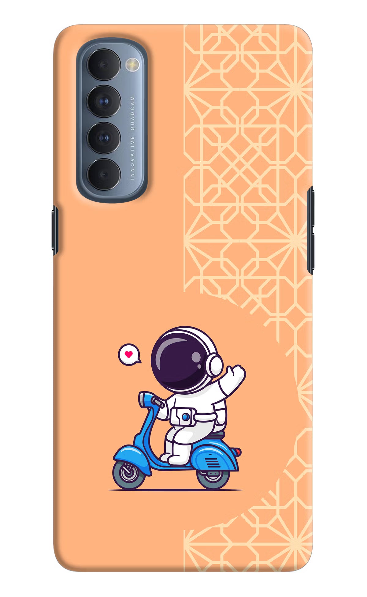Cute Astronaut Riding Oppo Reno4 Pro Back Cover - Cute Astronaut Riding Oppo Reno4 Pro Hard Case Back Cover by Casekaro Cute Astronaut Riding Oppo Reno4 Pro Hard Case Back Cover by Casekaro