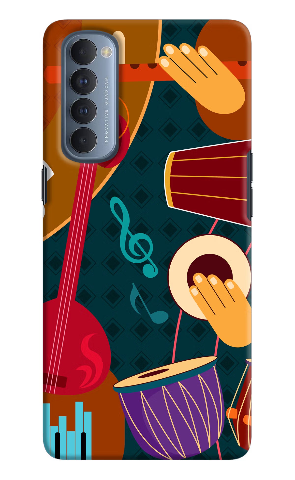 Music Instrument Oppo Reno4 Pro Back Cover - Music Instrument Oppo Reno4 Pro Hard Case Back Cover by Casekaro Music Instrument Oppo Reno4 Pro Hard Case Back Cover by Casekaro