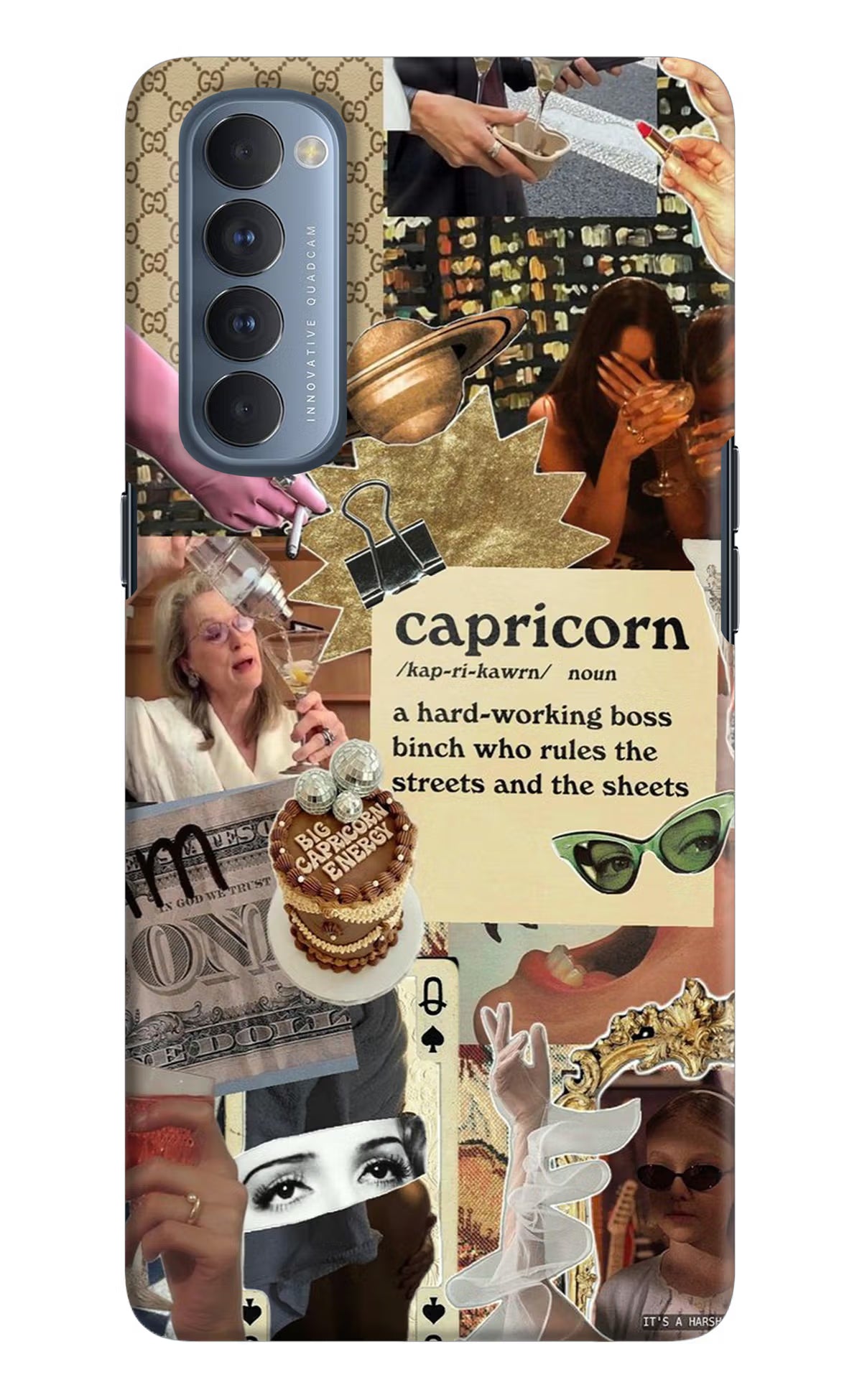 Capricorn Zodiac Oppo Reno4 Pro Back Cover - Capricorn Zodiac Oppo Reno4 Pro Hard Case Back Cover by Casekaro Capricorn Zodiac Oppo Reno4 Pro Hard Case Back Cover by Casekaro