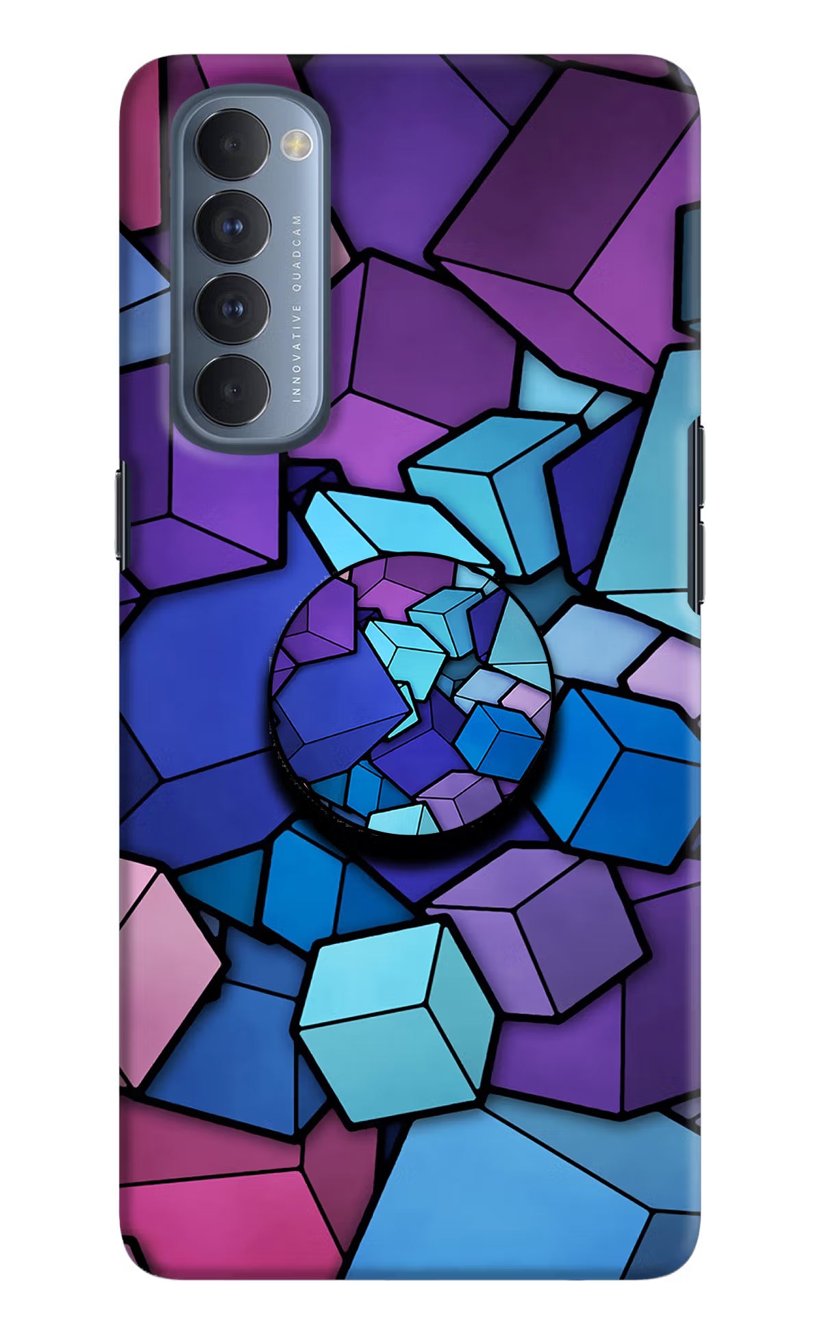 Cubic Abstract Oppo Reno4 Pro Pop Case - Cubic Abstract Oppo Reno4 Pro Pop Case by Casekaro Cubic Abstract Oppo Reno4 Pro Pop Case by Casekaro