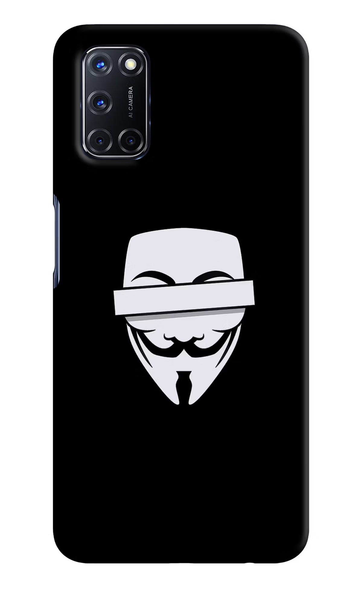 Anonymous Face Oppo A52 Back Cover - Anonymous Face Oppo A52 Hard Case Back Cover by Casekaro Anonymous Face Oppo A52 Hard Case Back Cover by Casekaro