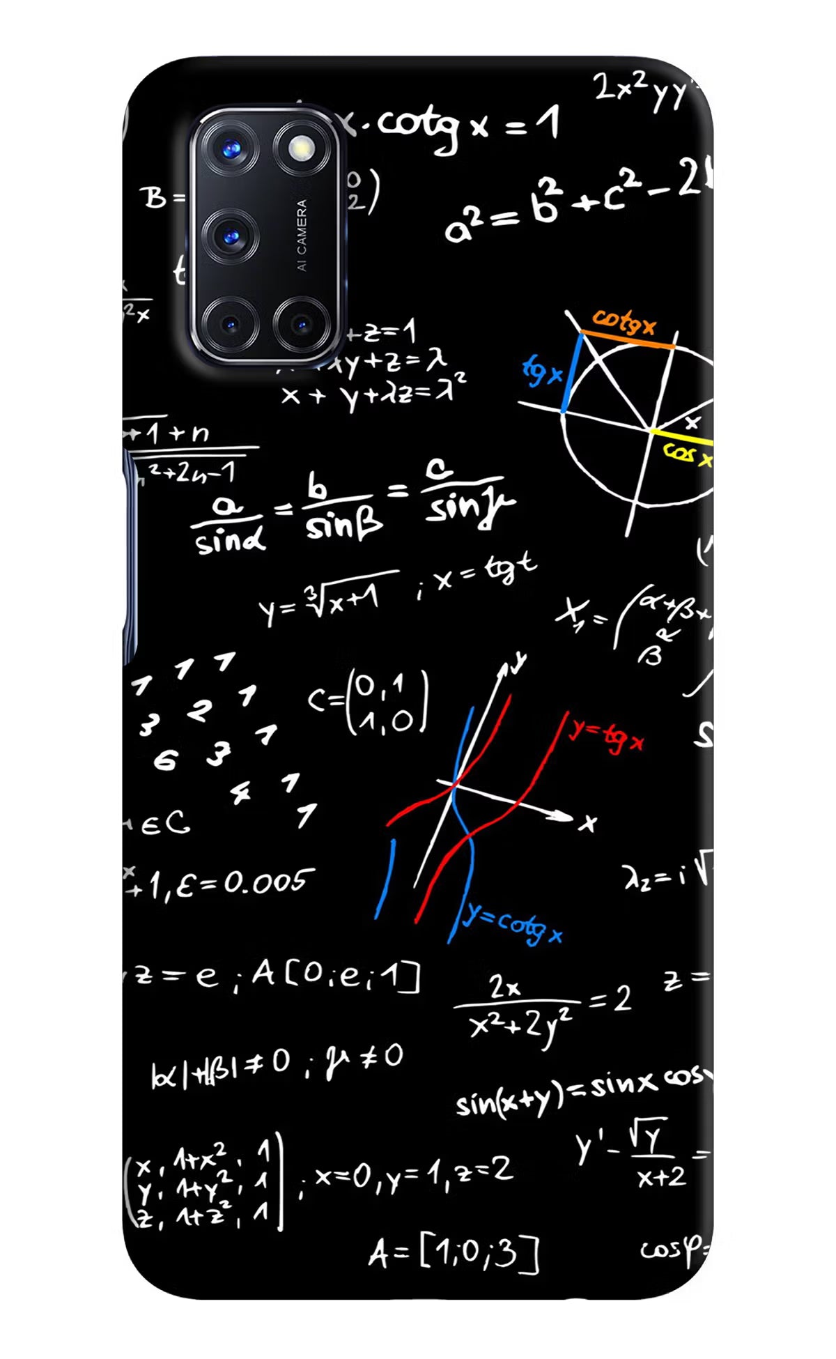 Mathematics Formula Oppo A52 Back Cover - Mathematics Formula Oppo A52 Hard Case Back Cover by Casekaro Mathematics Formula Oppo A52 Hard Case Back Cover by Casekaro