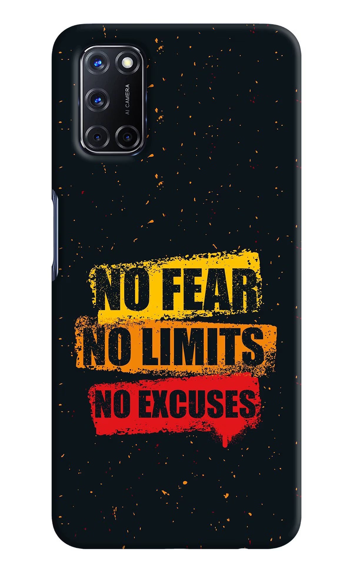 No Fear No Limits No Excuse Oppo A52 Back Cover - No Fear No Limits No Excuse Oppo A52 Hard Case Back Cover by Casekaro No Fear No Limits No Excuse Oppo A52 Hard Case Back Cover by Casekaro