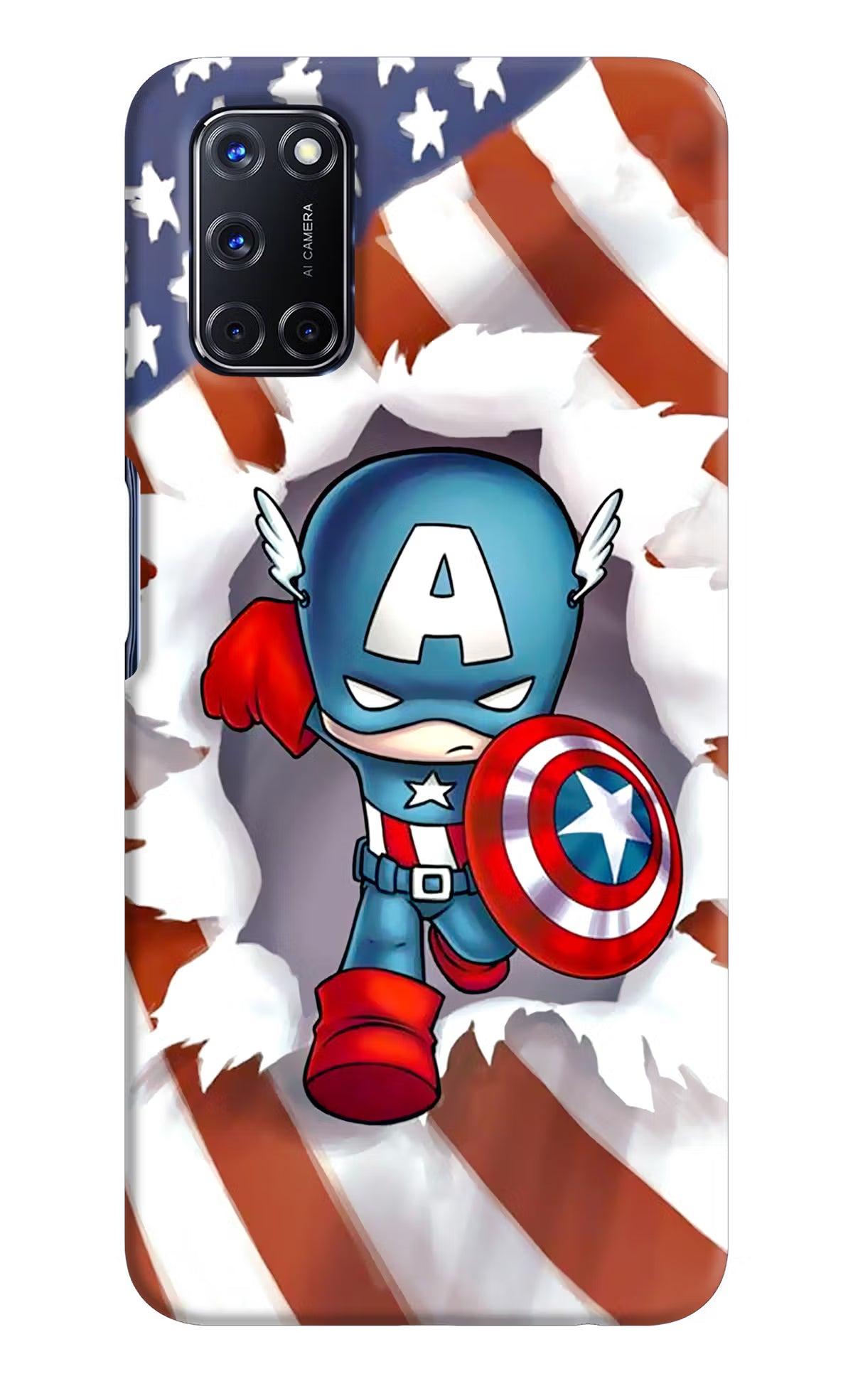 Captain America Oppo A52 Back Cover - Captain America Oppo A52 Hard Case Back Cover by Casekaro Captain America Oppo A52 Hard Case Back Cover by Casekaro