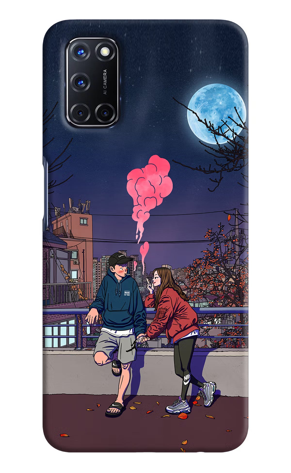 Chilling Couple Oppo A52 Back Cover - Chilling Couple Oppo A52 Hard Case Back Cover by Casekaro Chilling Couple Oppo A52 Hard Case Back Cover by Casekaro