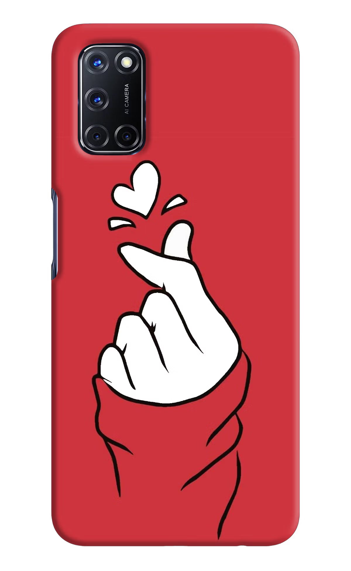 Korean Love Sign Oppo A52 Back Cover - Korean Love Sign Oppo A52 Hard Case Back Cover by Casekaro Korean Love Sign Oppo A52 Hard Case Back Cover by Casekaro