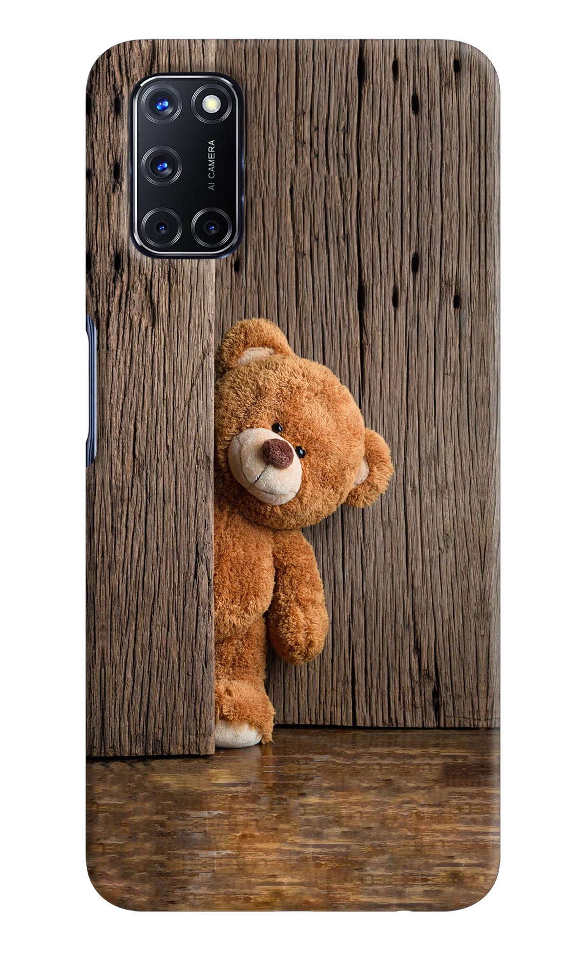 Teddy Wooden Oppo A52 Back Cover - Teddy Wooden Oppo A52 Hard Case Back Cover by Casekaro Teddy Wooden Oppo A52 Hard Case Back Cover by Casekaro