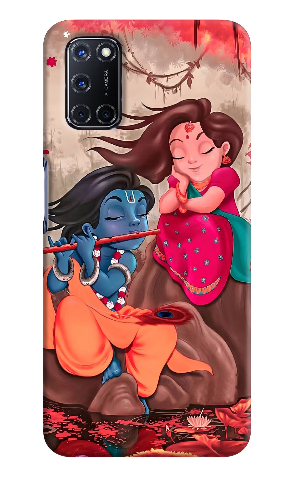 Radhe Krishna Oppo A52 Back Cover - Radhe Krishna Oppo A52 Hard Case Back Cover by Casekaro Radhe Krishna Oppo A52 Hard Case Back Cover by Casekaro