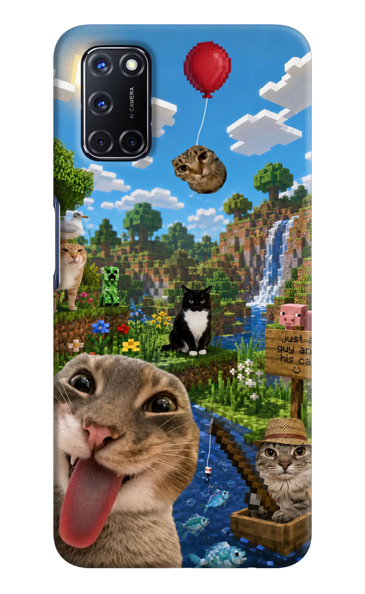 Minecraft Cat Chaos Oppo A52 Back Cover - Minecraft Cat Chaos Oppo A52 Back Cover Minecraft Cat Chaos Oppo A52 Back Cover