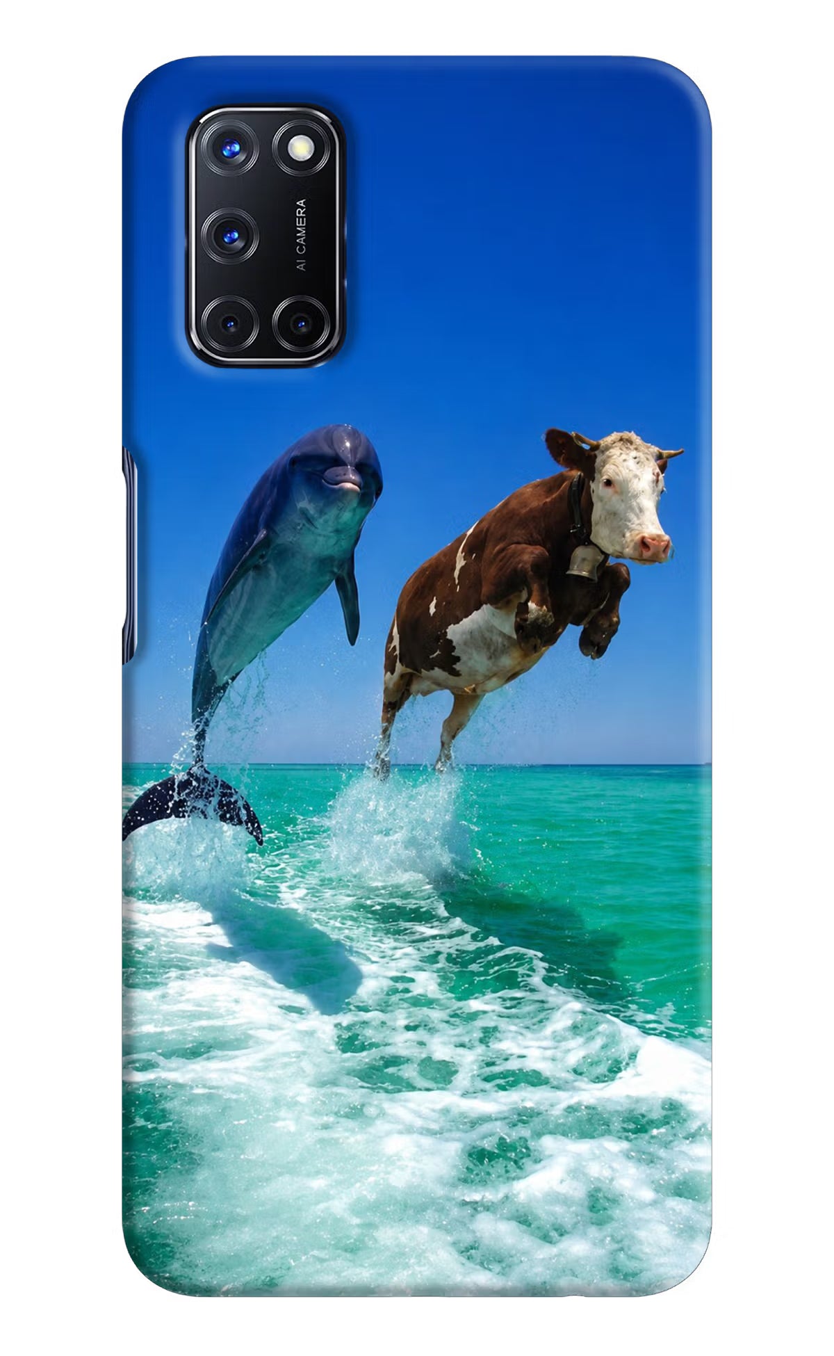 Dolphin vs Cow Oppo A52 Back Cover - Dolphin vs Cow Oppo A52 Back Cover Dolphin vs Cow Oppo A52 Back Cover