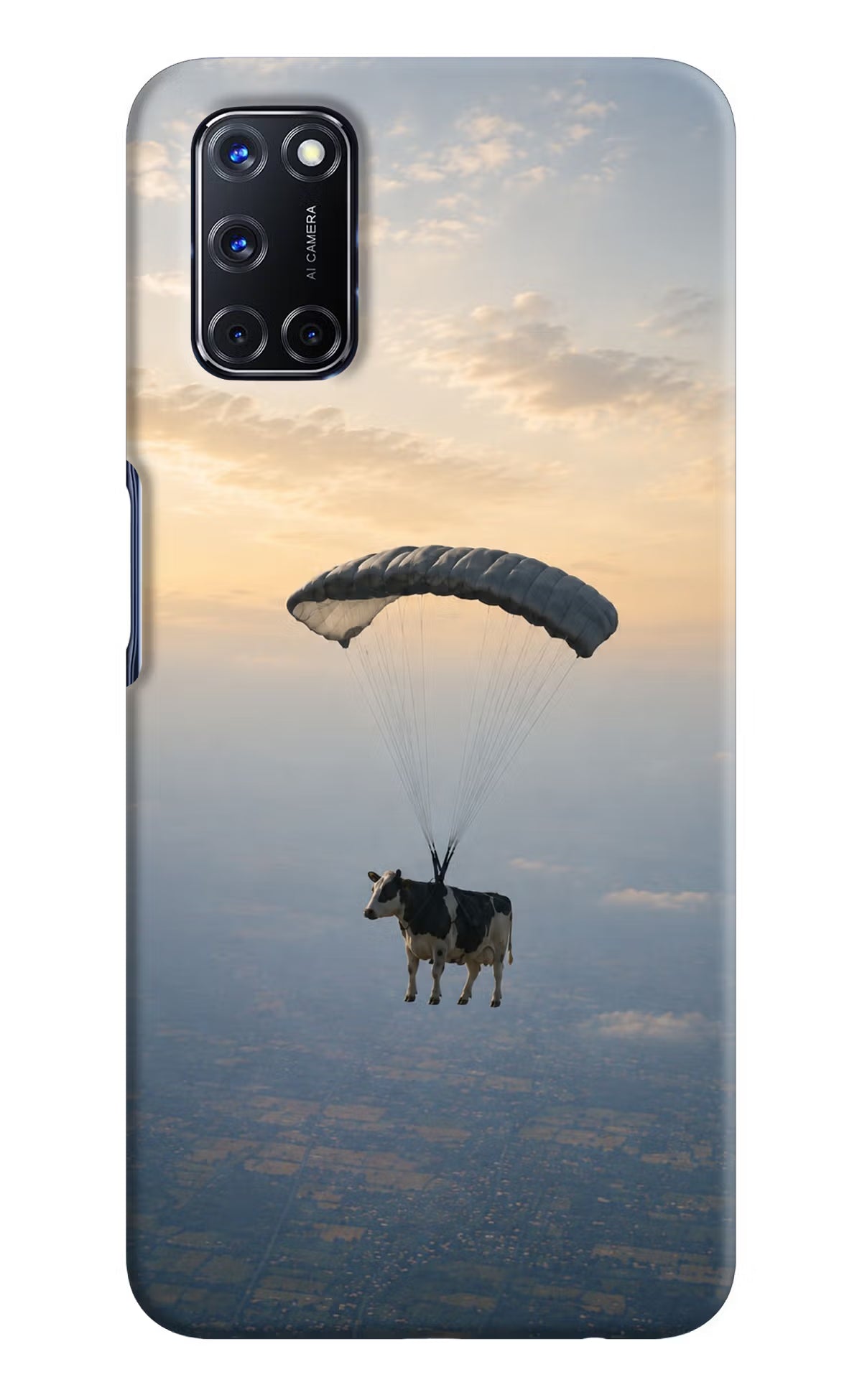 Skydiving Cow Oppo A52 Back Cover - Skydiving Cow Oppo A52 Back Cover Skydiving Cow Oppo A52 Back Cover