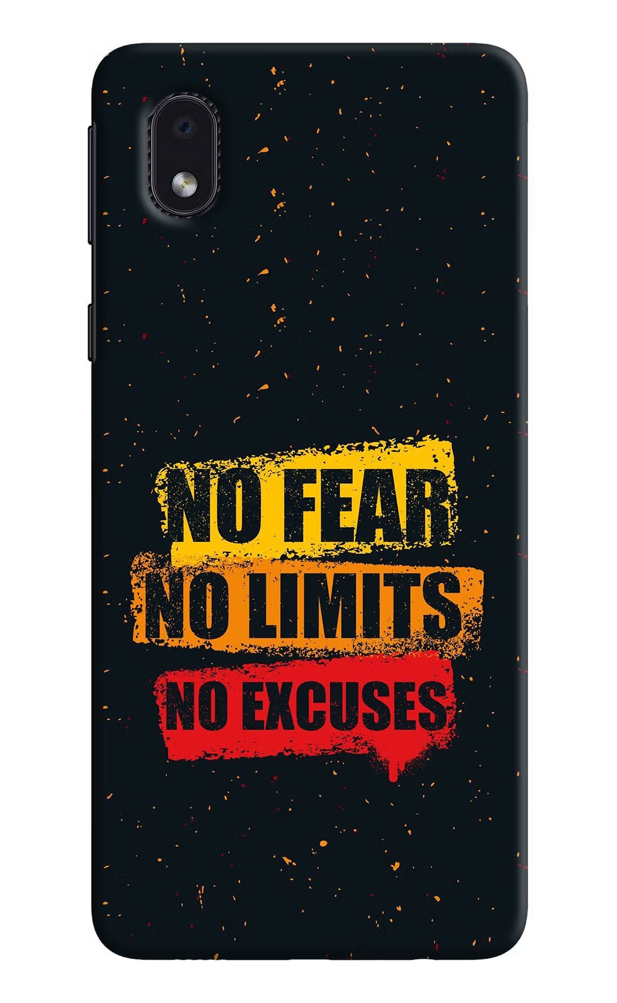 No Fear No Limits No Excuse Samsung M01 Core Back Cover - No Fear No Limits No Excuse Samsung M01 Core Hard Case Back Cover by Casekaro No Fear No Limits No Excuse Samsung M01 Core Hard Case Back Cover by Casekaro