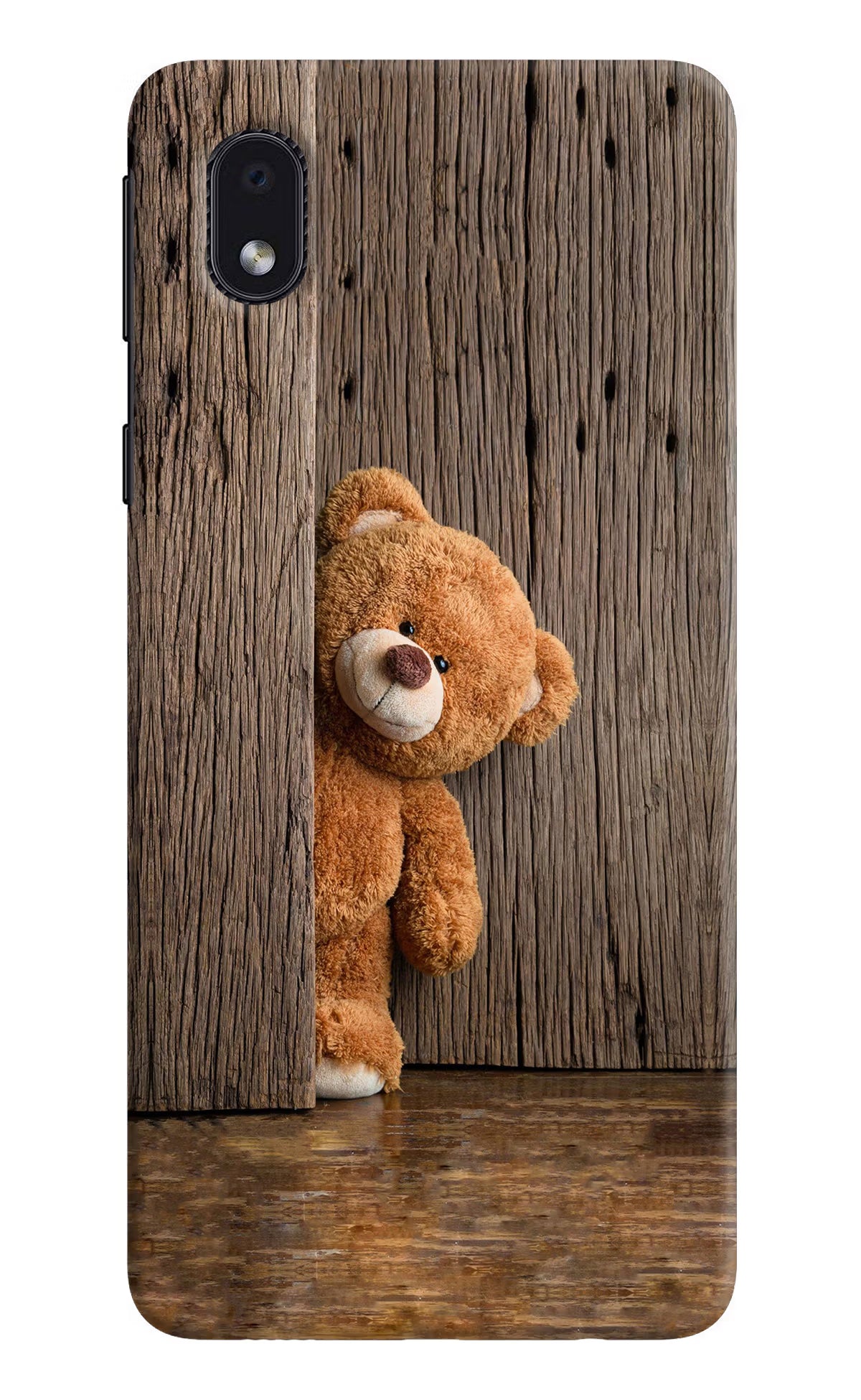 Teddy Wooden Samsung M01 Core Back Cover - Teddy Wooden Samsung M01 Core Hard Case Back Cover by Casekaro Teddy Wooden Samsung M01 Core Hard Case Back Cover by Casekaro