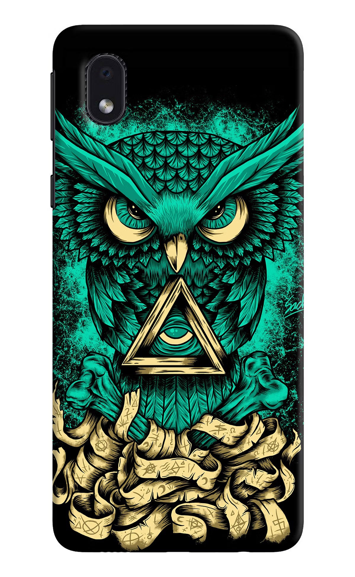 Green Owl Samsung M01 Core Back Cover - Green Owl Samsung M01 Core Hard Case Back Cover by Casekaro Green Owl Samsung M01 Core Hard Case Back Cover by Casekaro