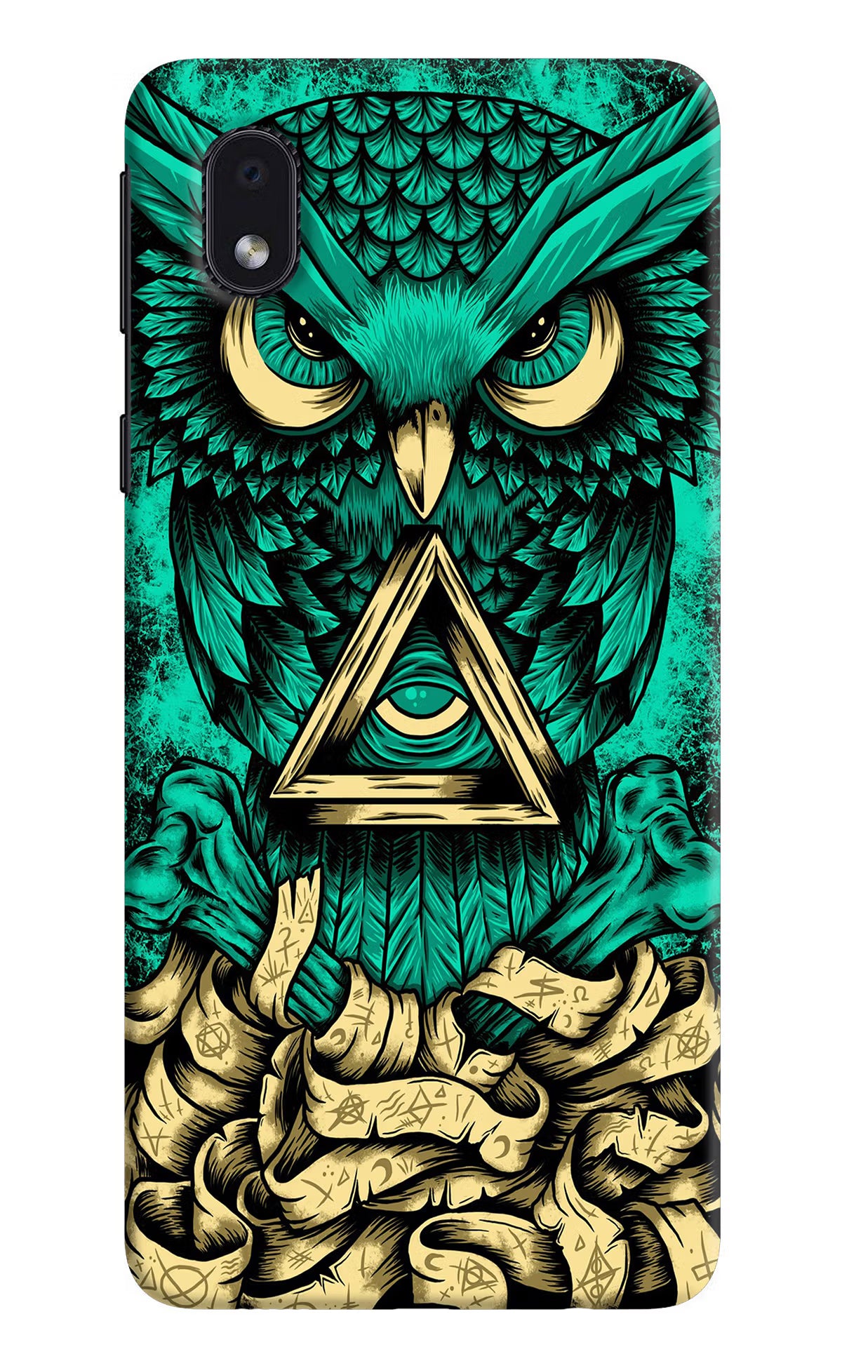 Green Owl Samsung M01 Core Back Cover - Green Owl Samsung M01 Core Hard Case Back Cover by Casekaro Green Owl Samsung M01 Core Hard Case Back Cover by Casekaro