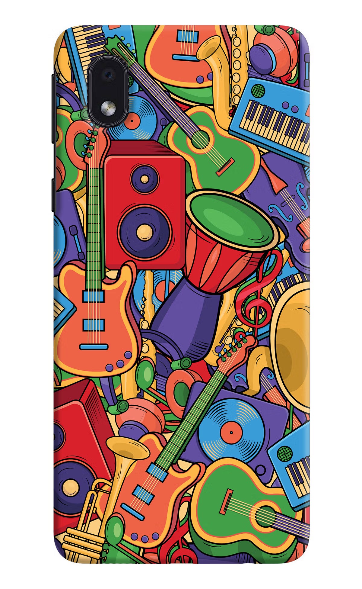 Music Instrument Doodle Samsung M01 Core Back Cover - Music Instrument Doodle Samsung M01 Core Hard Case Back Cover by Casekaro Music Instrument Doodle Samsung M01 Core Hard Case Back Cover by Casekaro