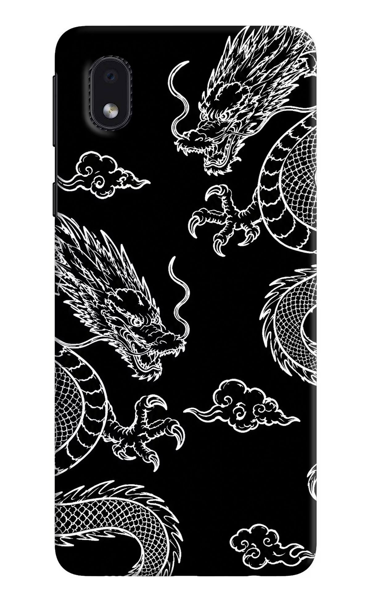 Twin Dragons Samsung M01 Core Back Cover - Twin Dragons Samsung M01 Core Hard Case Back Cover by Casekaro Twin Dragons Samsung M01 Core Hard Case Back Cover by Casekaro