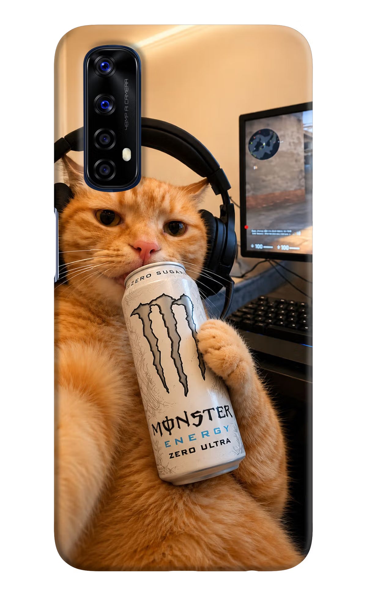 Gamer Cat Energy Realme 7/Narzo 20 Pro Back Cover - Gamer Cat Energy Realme 7/Narzo 20 Pro Back Cover Gamer Cat Energy Realme 7/Narzo 20 Pro Back Cover