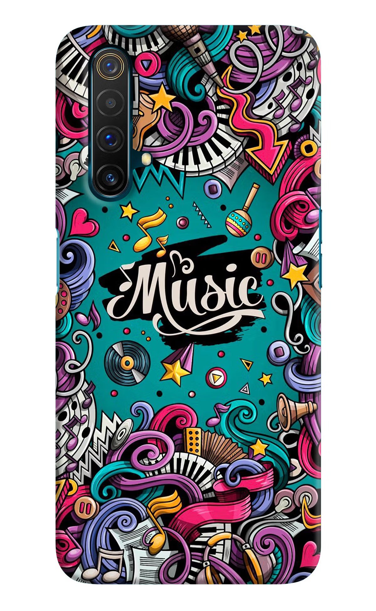 Music Graffiti Realme X3 Back Cover - Music Graffiti Realme X3 Hard Case Back Cover by Casekaro Music Graffiti Realme X3 Hard Case Back Cover by Casekaro