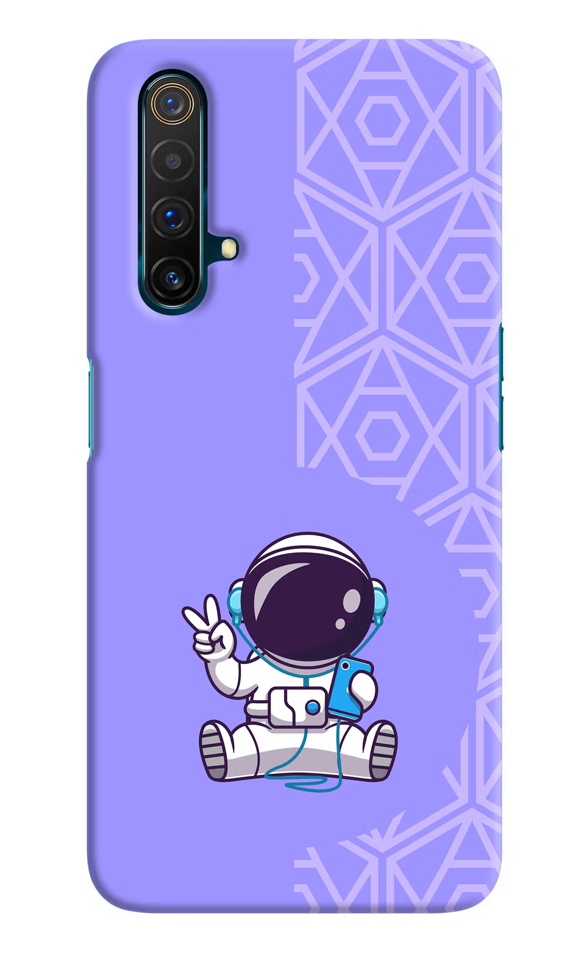 Cute Astronaut Chilling Realme X3 Back Cover - Cute Astronaut Chilling Realme X3 Hard Case Back Cover by Casekaro Cute Astronaut Chilling Realme X3 Hard Case Back Cover by Casekaro