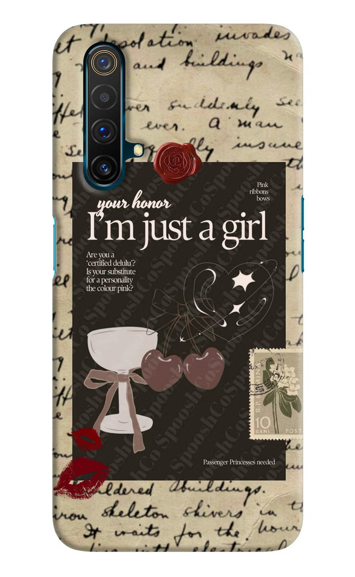 I am just a girl Realme X3 Back Cover - I am just a girl Realme X3 Hard Case Back Cover by Casekaro I am just a girl Realme X3 Hard Case Back Cover by Casekaro