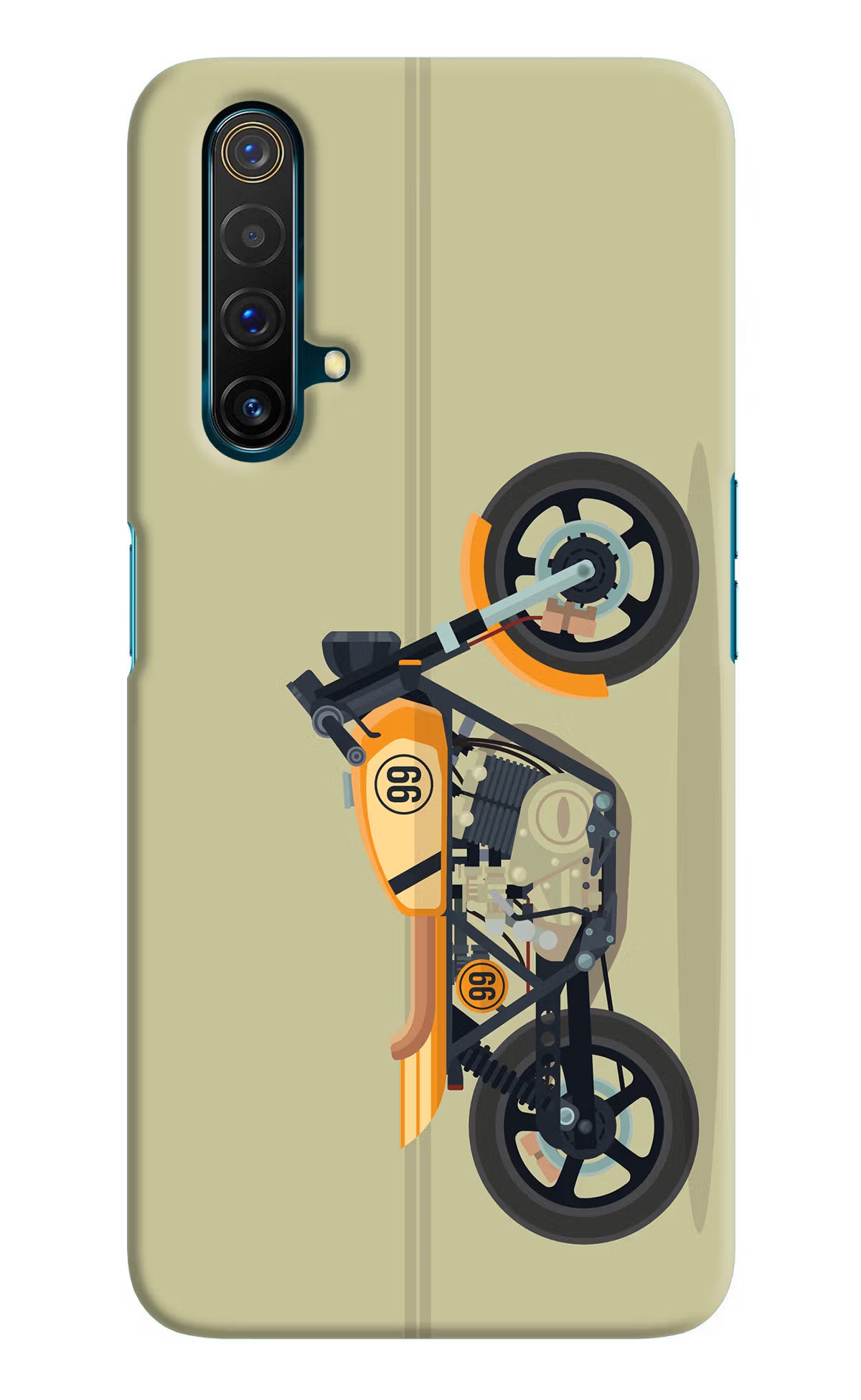 Vertical Speedster Realme X3 Back Cover - Vertical Speedster Realme X3 Hard Case Back Cover by Casekaro Vertical Speedster Realme X3 Hard Case Back Cover by Casekaro