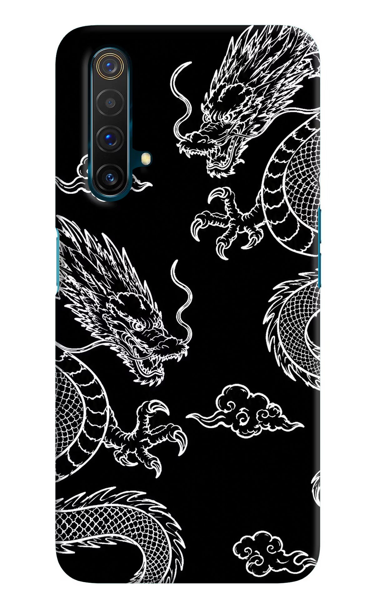 Twin Dragons Realme X3 Back Cover - Twin Dragons Realme X3 Hard Case Back Cover by Casekaro Twin Dragons Realme X3 Hard Case Back Cover by Casekaro