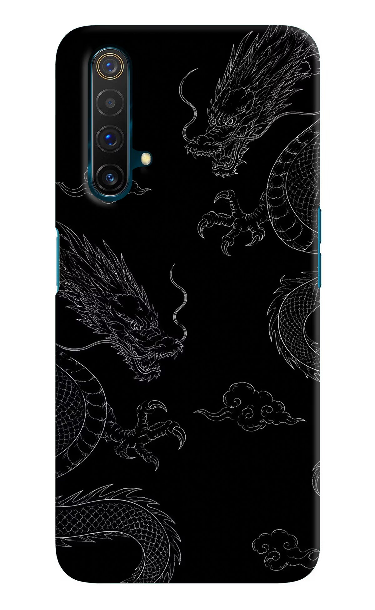 Twin Dragons Realme X3 Back Cover - Twin Dragons Realme X3 Hard Case Back Cover by Casekaro Twin Dragons Realme X3 Hard Case Back Cover by Casekaro