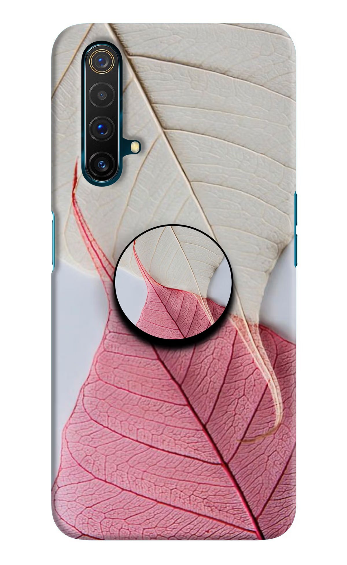 White Pink Leaf Realme X3 Pop Case - White Pink Leaf Realme X3 Pop Case by Casekaro White Pink Leaf Realme X3 Pop Case by Casekaro