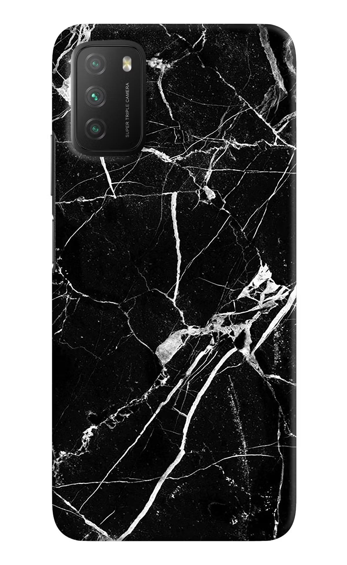 Black Marble Pattern Poco M3 Back Cover - Black Marble Pattern Poco M3 Hard Case Back Cover by Casekaro Black Marble Pattern Poco M3 Hard Case Back Cover by Casekaro