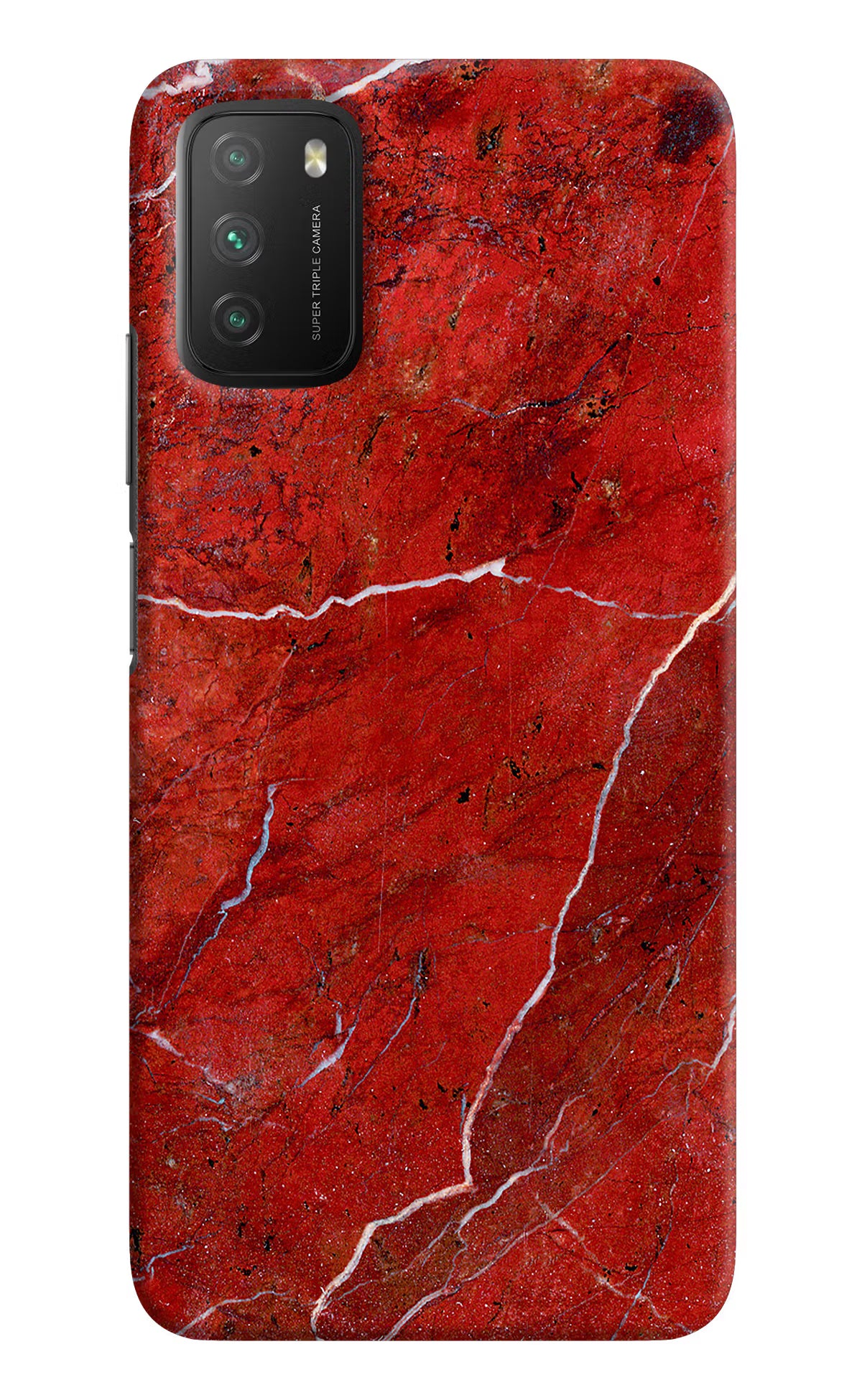 Red Marble Design Poco M3 Back Cover - Red Marble Design Poco M3 Hard Case Back Cover by Casekaro Red Marble Design Poco M3 Hard Case Back Cover by Casekaro