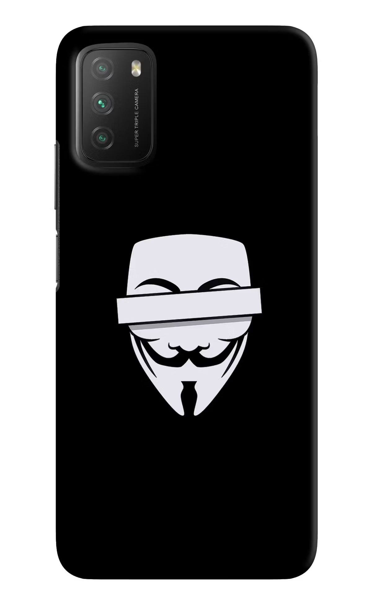 Anonymous Face Poco M3 Back Cover - Anonymous Face Poco M3 Hard Case Back Cover by Casekaro Anonymous Face Poco M3 Hard Case Back Cover by Casekaro