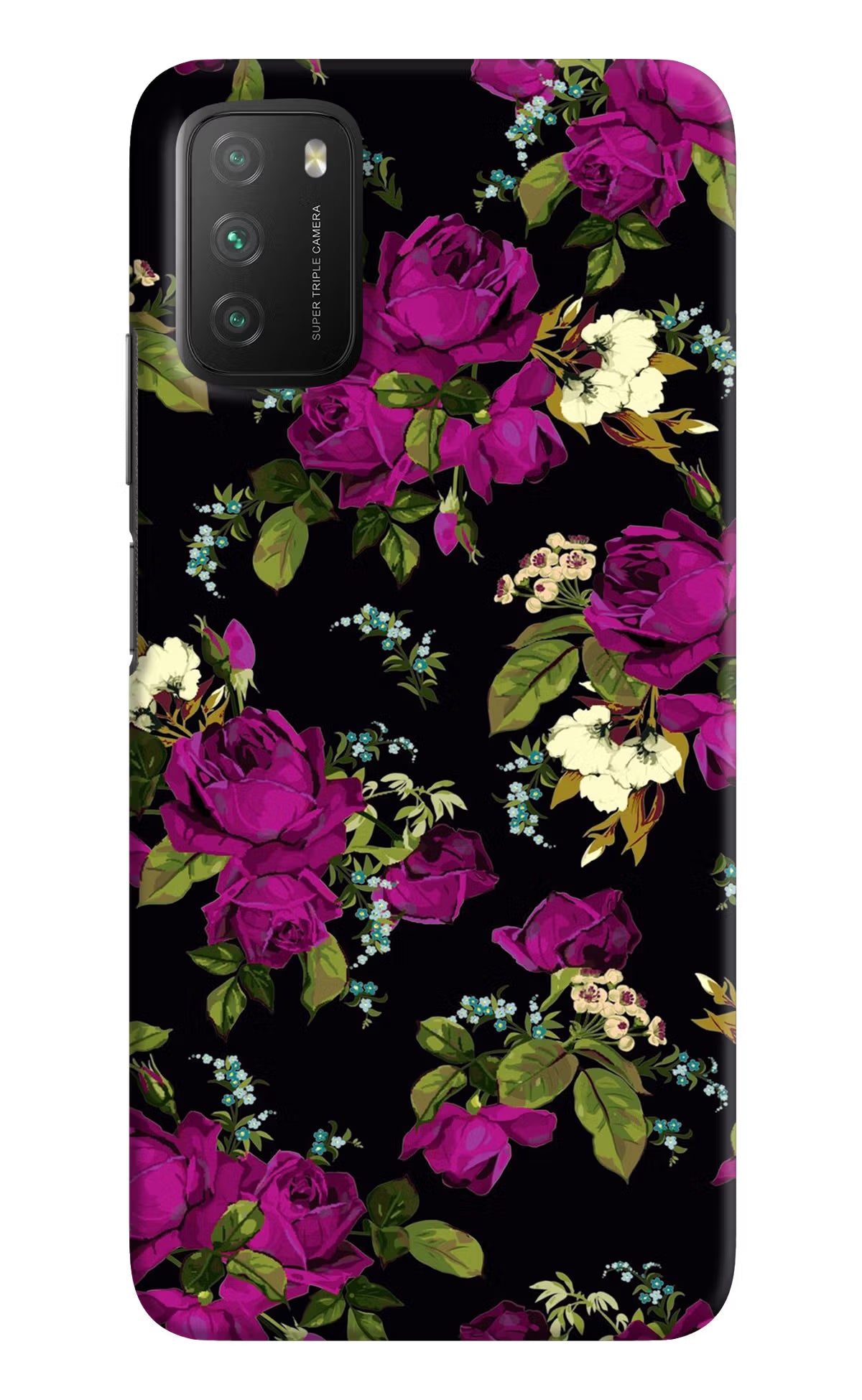 Flowers Poco M3 Back Cover - Flowers Poco M3 Hard Case Back Cover by Casekaro Flowers Poco M3 Hard Case Back Cover by Casekaro