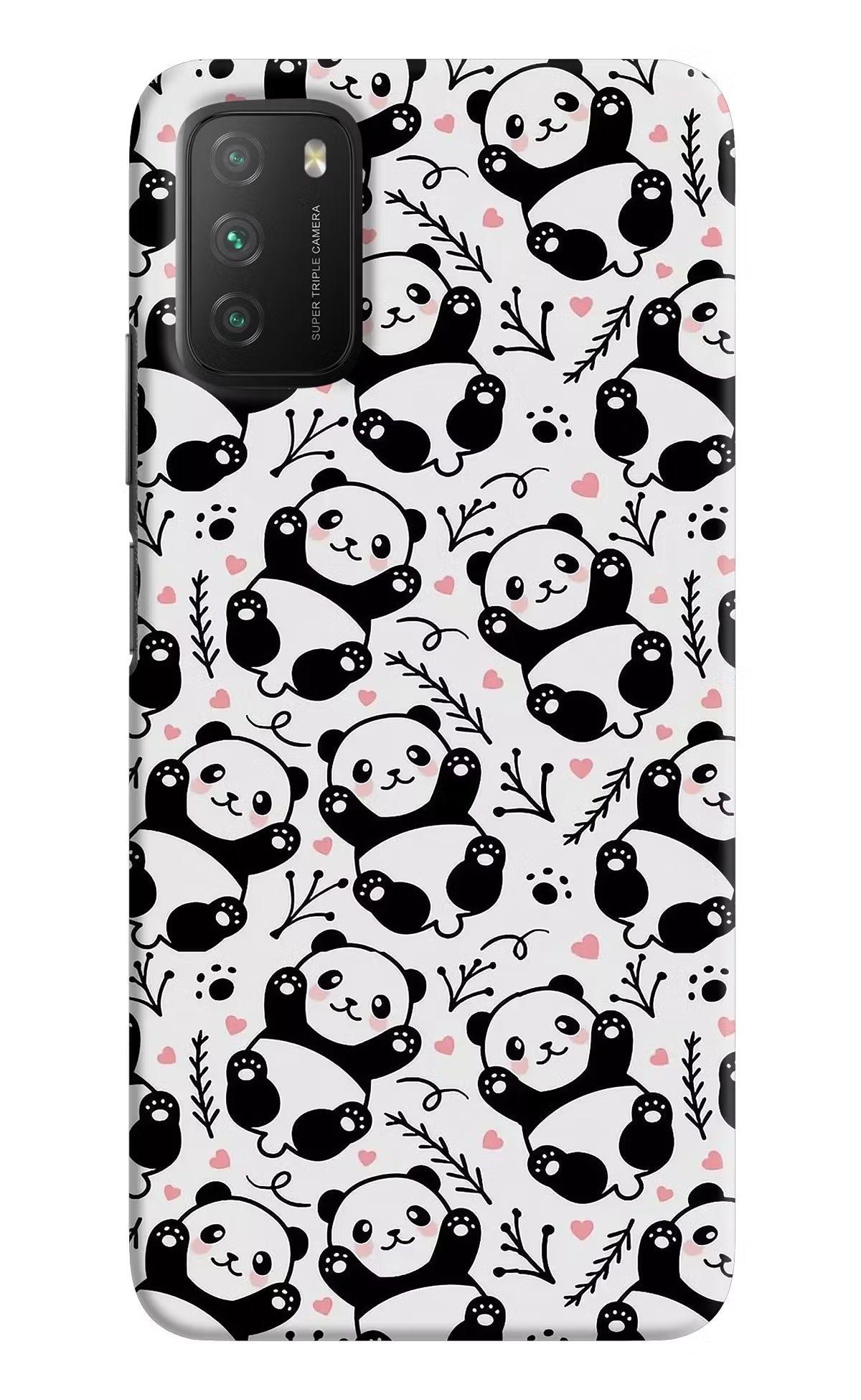 Cute Panda Poco M3 Back Cover - Cute Panda Poco M3 Hard Case Back Cover by Casekaro Cute Panda Poco M3 Hard Case Back Cover by Casekaro