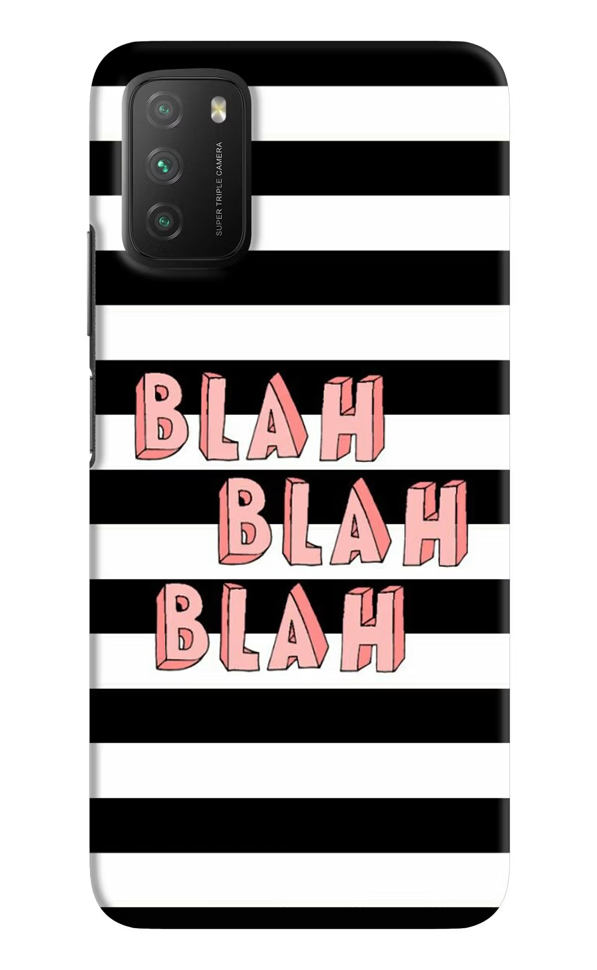 Blah Blah Blah Poco M3 Back Cover - Blah Blah Blah Poco M3 Hard Case Back Cover by Casekaro Blah Blah Blah Poco M3 Hard Case Back Cover by Casekaro