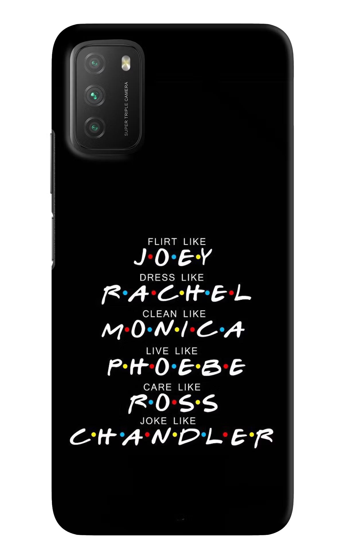 FRIENDS Character Poco M3 Back Cover - FRIENDS Character Poco M3 Hard Case Back Cover by Casekaro FRIENDS Character Poco M3 Hard Case Back Cover by Casekaro