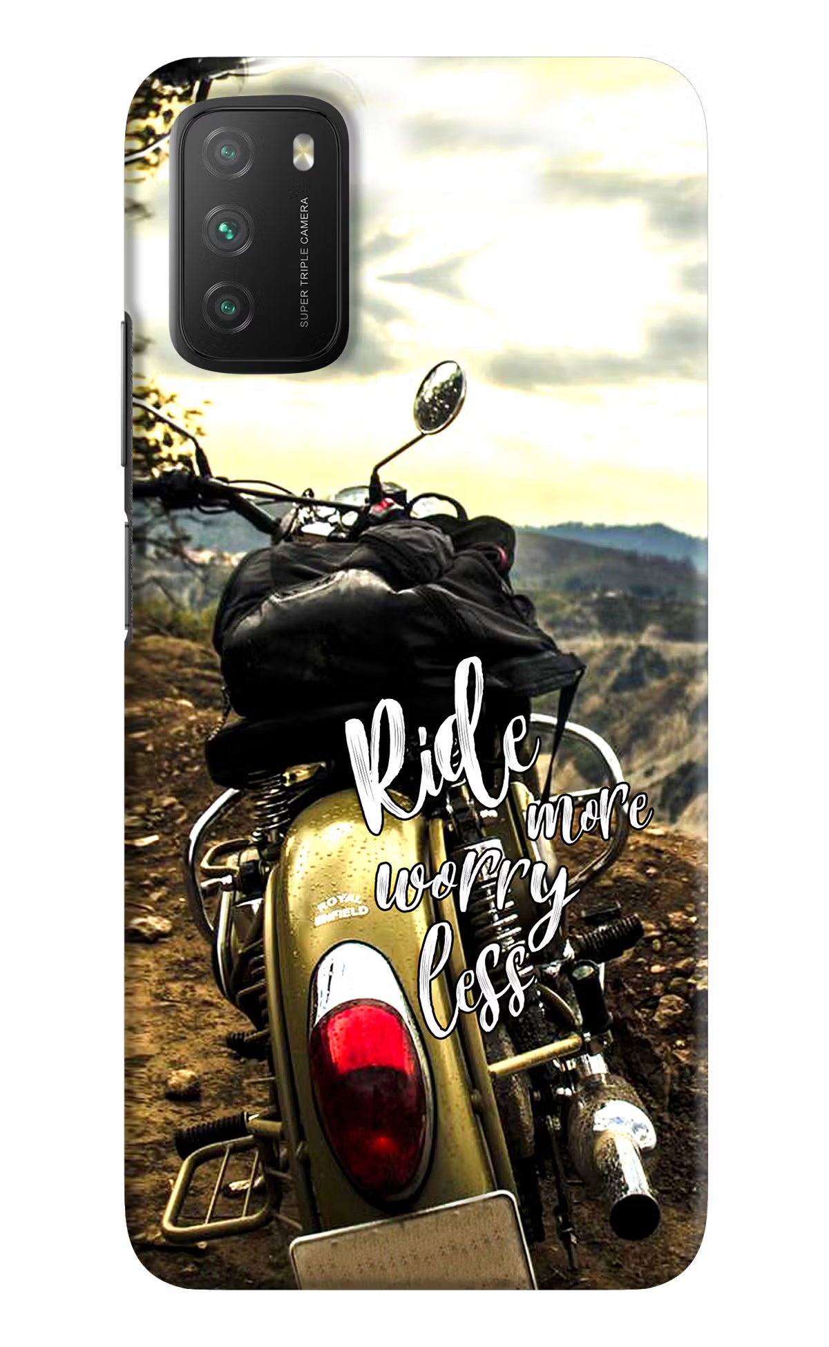 Ride More Worry Less Poco M3 Back Cover - Ride More Worry Less Poco M3 Hard Case Back Cover by Casekaro Ride More Worry Less Poco M3 Hard Case Back Cover by Casekaro