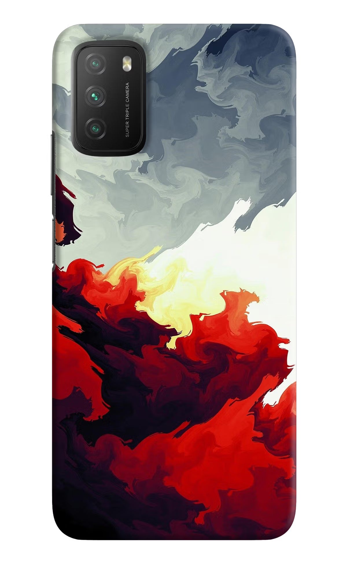 Fire Cloud Poco M3 Back Cover - Fire Cloud Poco M3 Hard Case Back Cover by Casekaro Fire Cloud Poco M3 Hard Case Back Cover by Casekaro
