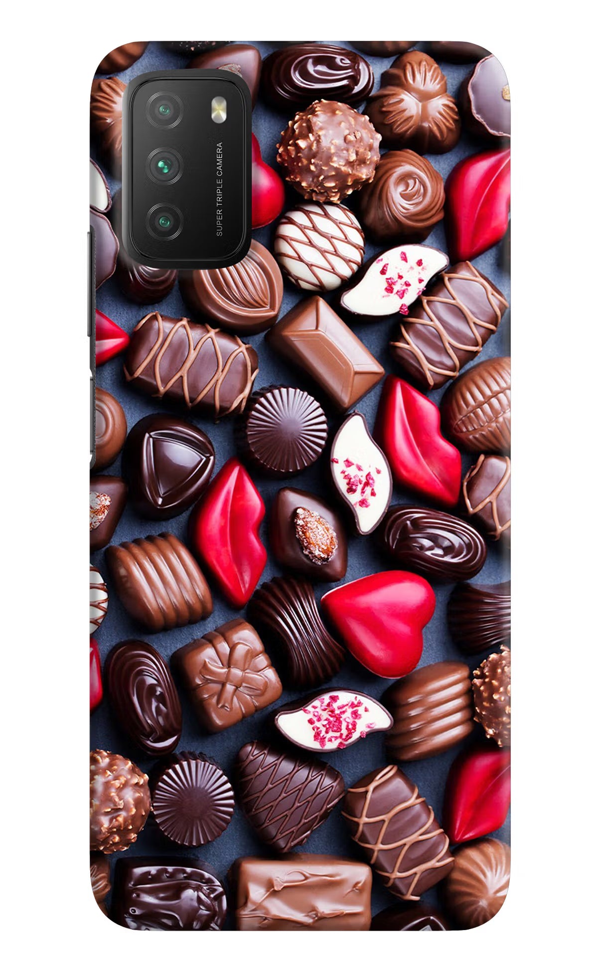 Chocolates Poco M3 Back Cover - Chocolates Poco M3 Hard Case Back Cover by Casekaro Chocolates Poco M3 Hard Case Back Cover by Casekaro