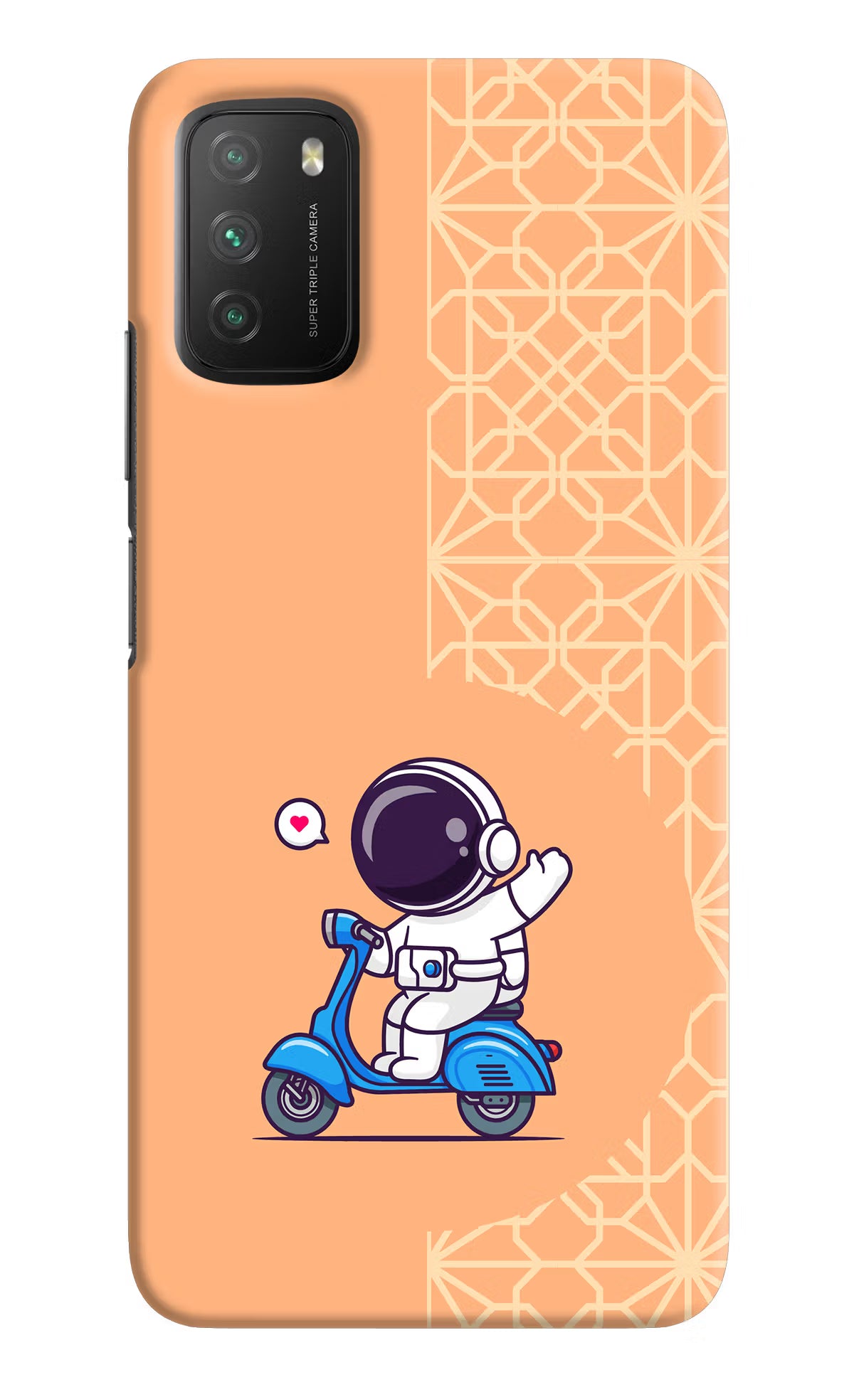 Cute Astronaut Riding Poco M3 Back Cover - Cute Astronaut Riding Poco M3 Hard Case Back Cover by Casekaro Cute Astronaut Riding Poco M3 Hard Case Back Cover by Casekaro