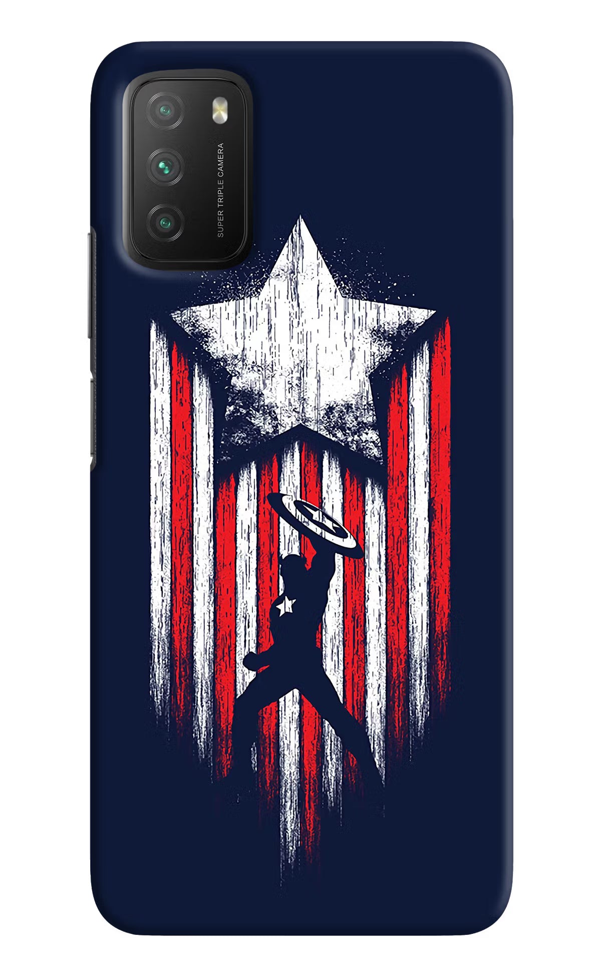 Captain America Marvel Art Poco M3 Back Cover - Captain America Marvel Art Poco M3 Hard Case Back Cover by Casekaro Captain America Marvel Art Poco M3 Hard Case Back Cover by Casekaro
