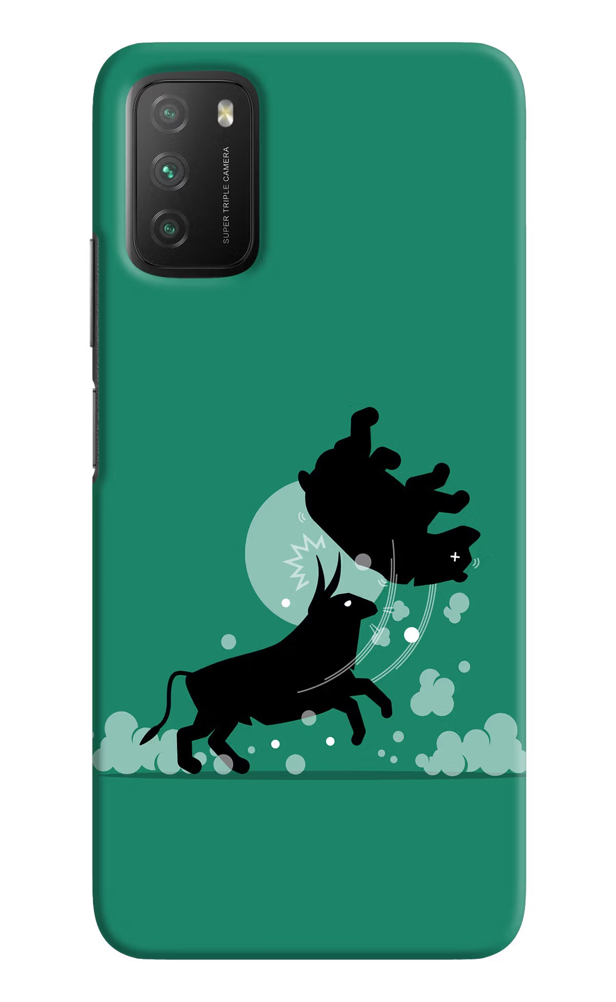 Bull Conqueror Poco M3 Back Cover - Bull Conqueror Poco M3 Hard Case Back Cover by Casekaro Bull Conqueror Poco M3 Hard Case Back Cover by Casekaro