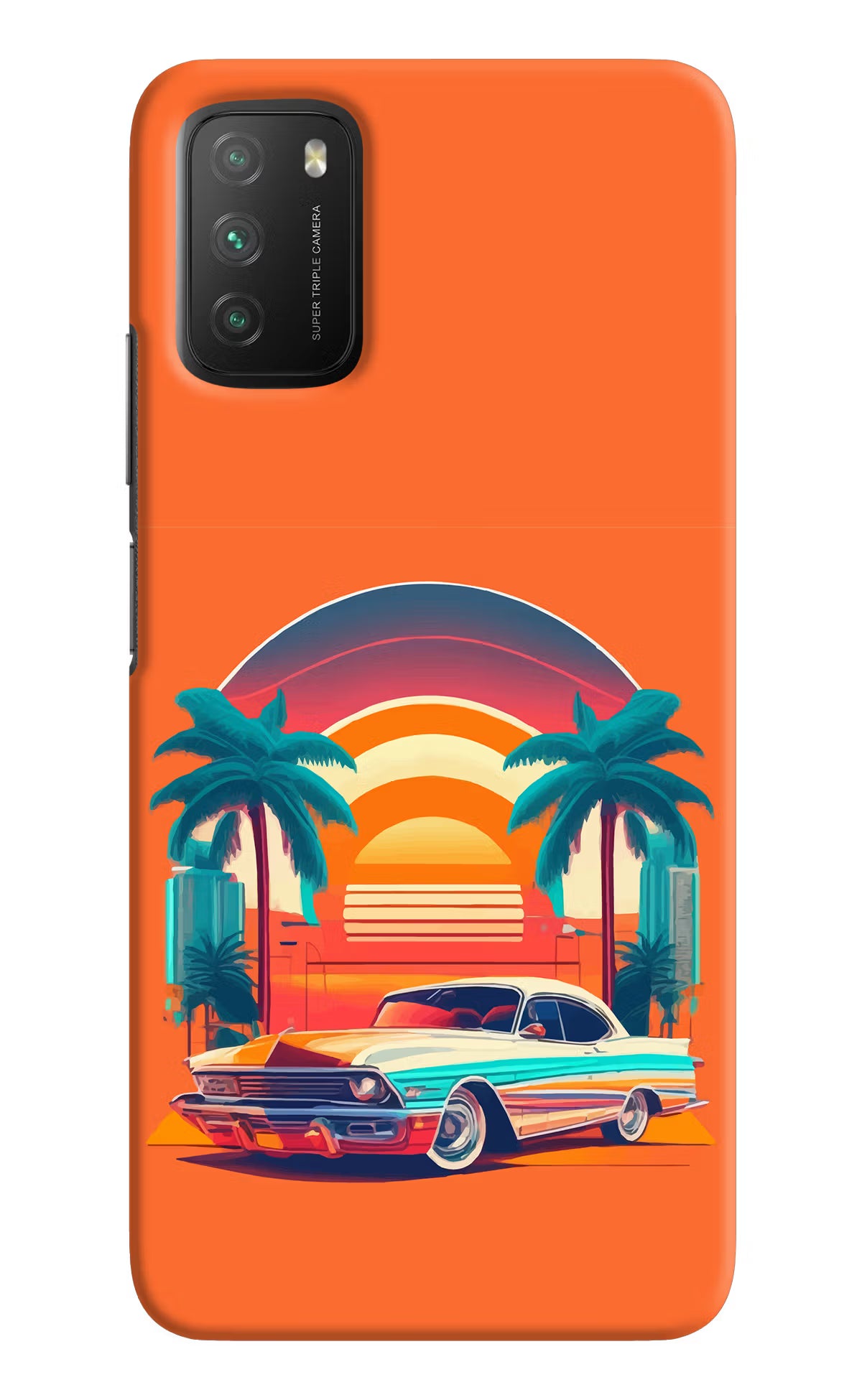 Palm Drive 80s Poco M3 Back Cover - Palm Drive 80s Poco M3 Hard Case Back Cover by Casekaro Palm Drive 80s Poco M3 Hard Case Back Cover by Casekaro