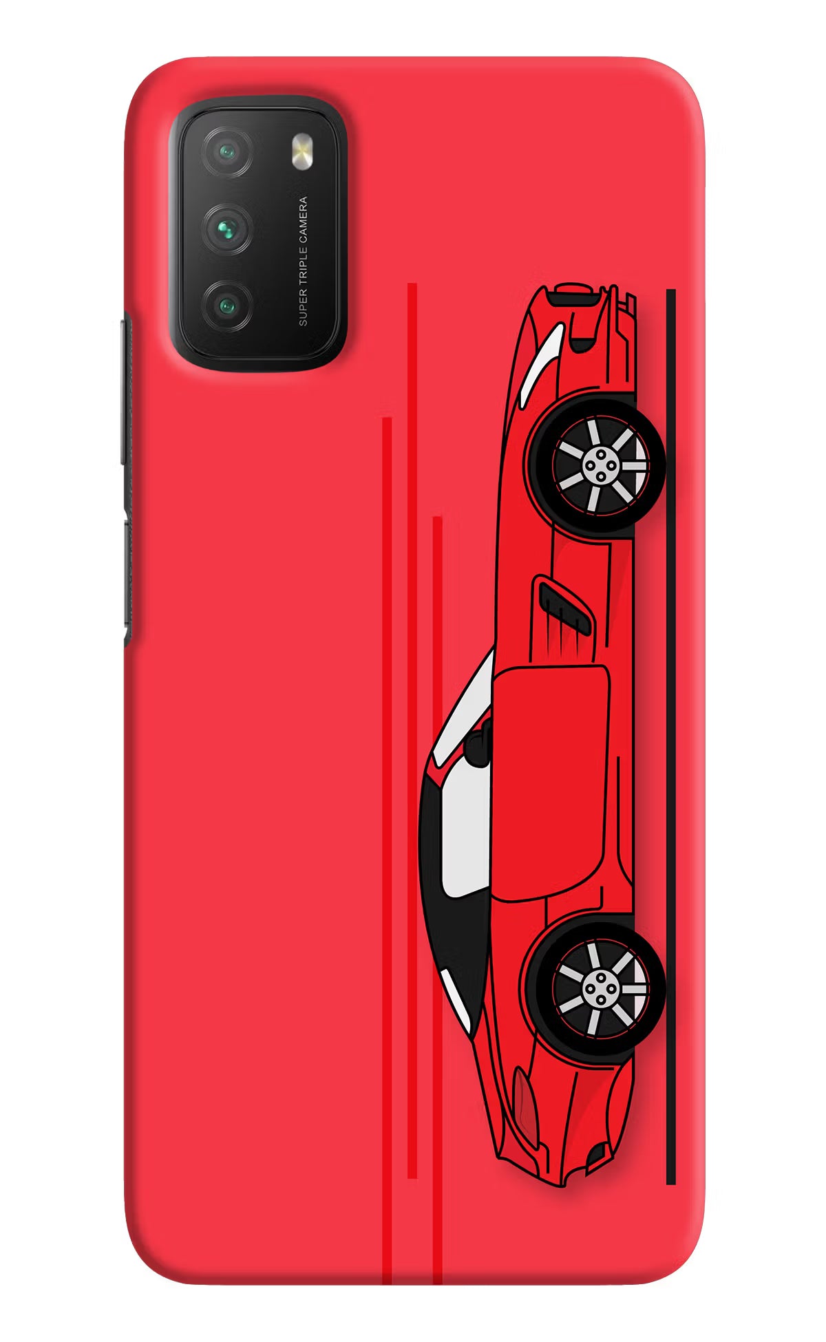 Red Velocity Poco M3 Back Cover - Red Velocity Poco M3 Hard Case Back Cover by Casekaro Red Velocity Poco M3 Hard Case Back Cover by Casekaro