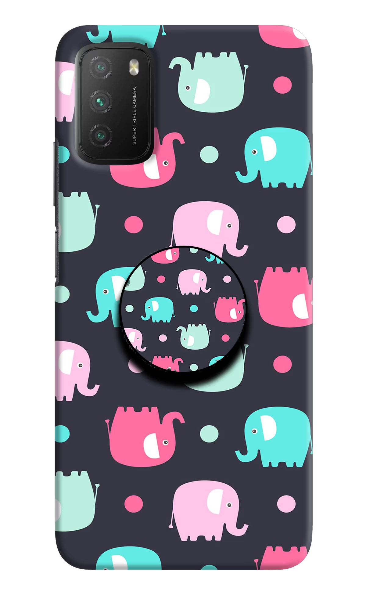 Baby Elephants Poco M3 Pop Case - Baby Elephants Poco M3 Pop Case by Casekaro Baby Elephants Poco M3 Pop Case by Casekaro