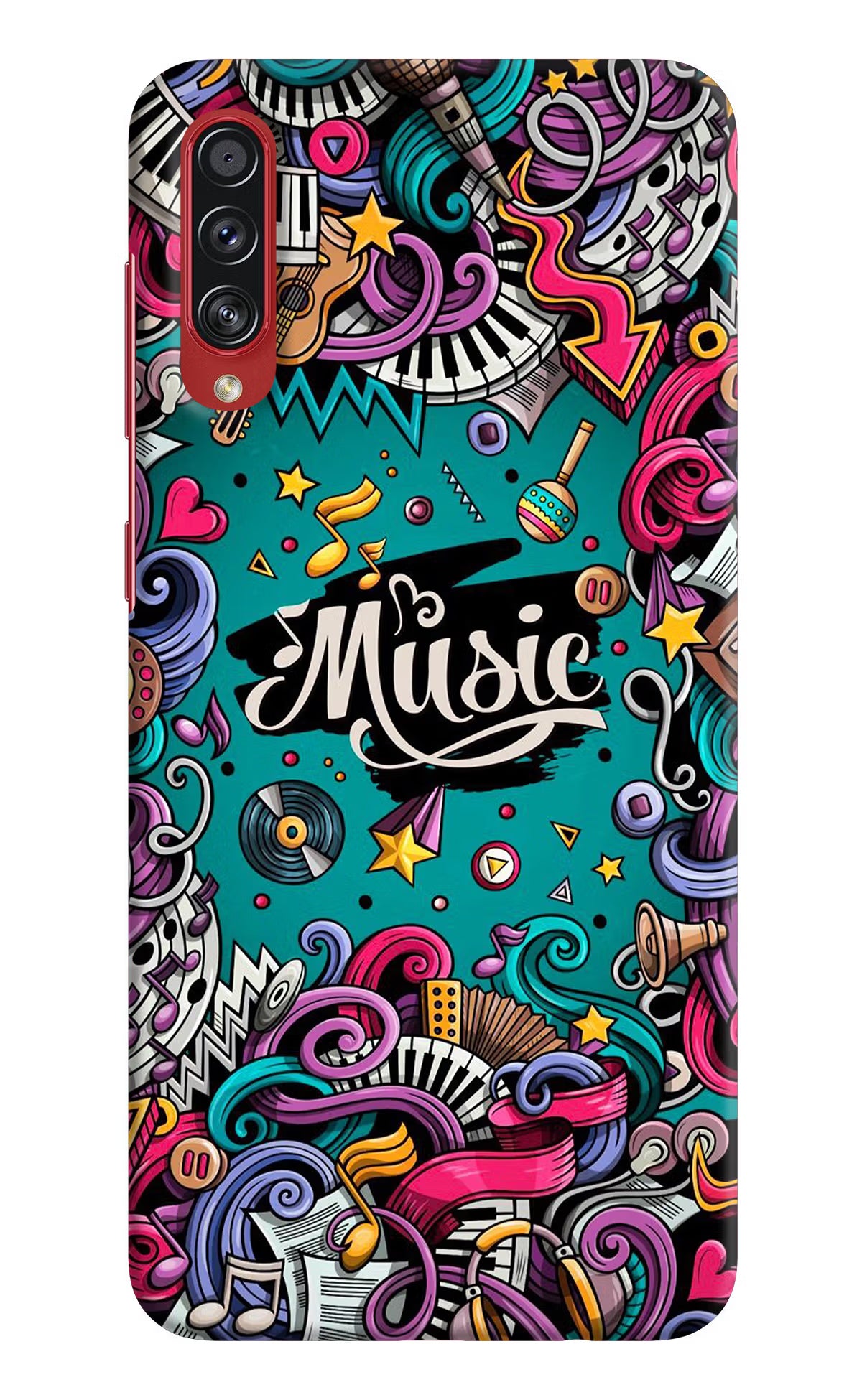 Music Graffiti Samsung A70s Back Cover - Music Graffiti Samsung A70s Hard Case Back Cover by Casekaro Music Graffiti Samsung A70s Hard Case Back Cover by Casekaro
