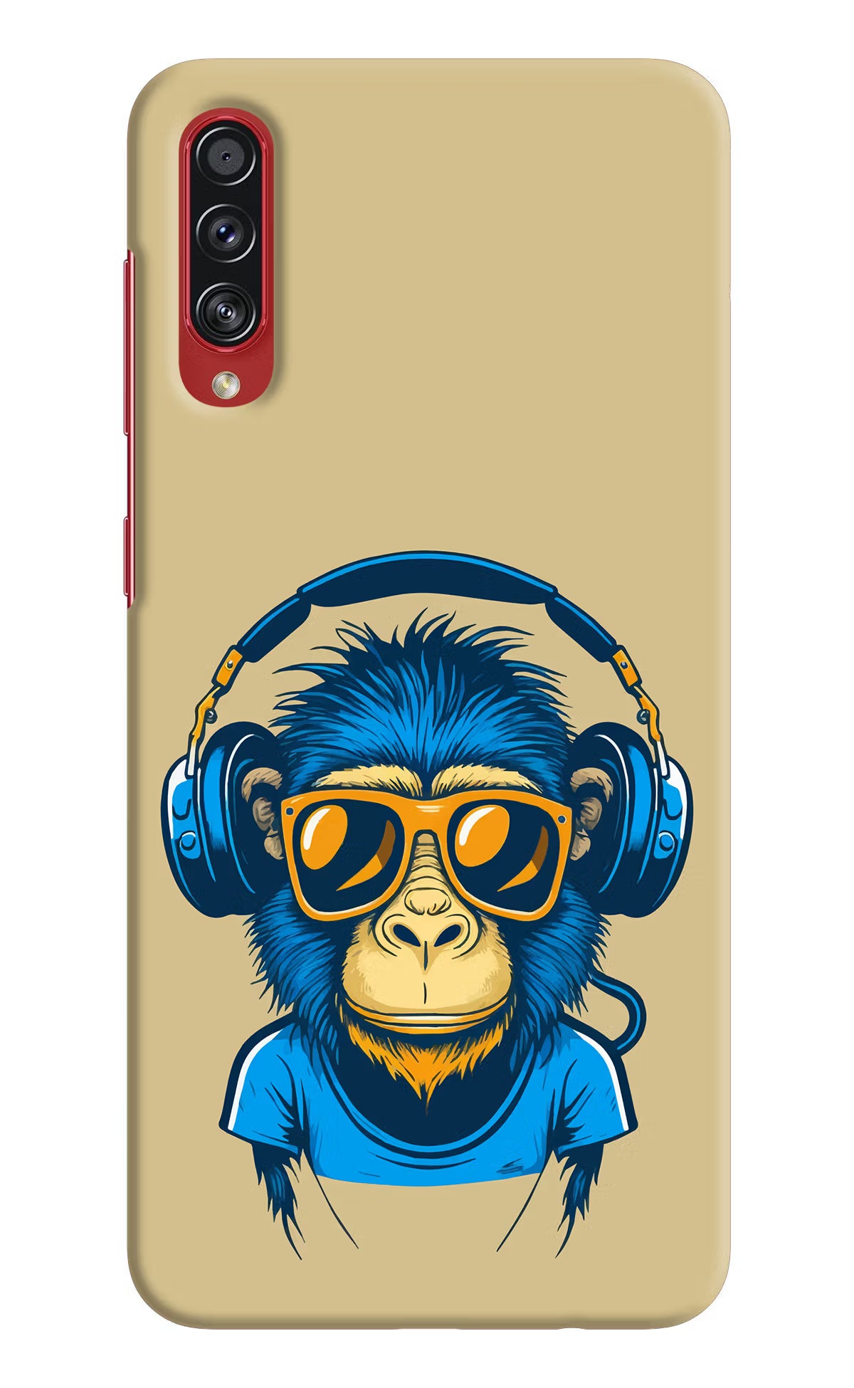 Monkey Headphone Samsung A70s Back Cover - Monkey Headphone Samsung A70s Hard Case Back Cover by Casekaro Monkey Headphone Samsung A70s Hard Case Back Cover by Casekaro