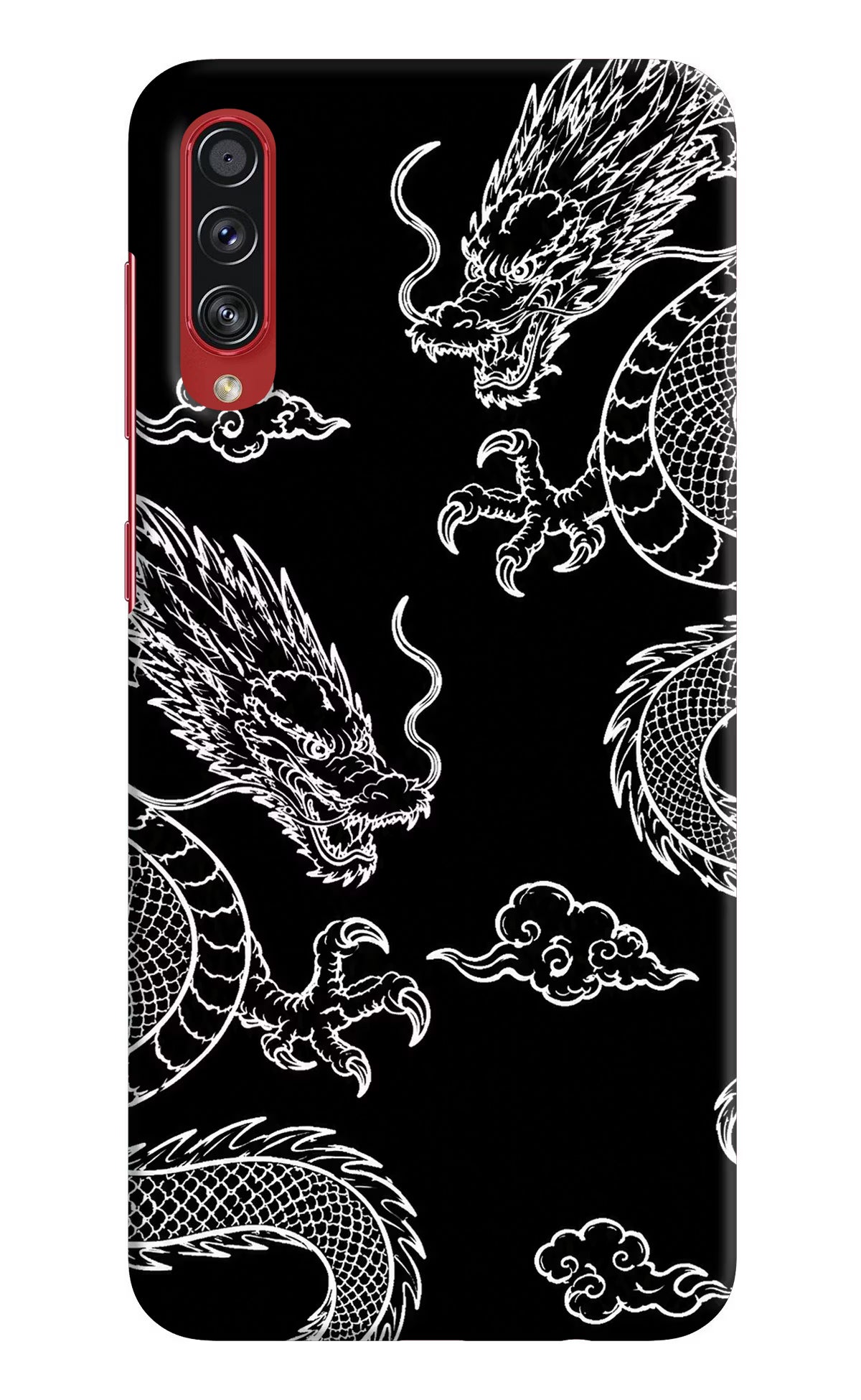 Twin Dragons Samsung A70s Back Cover - Twin Dragons Samsung A70s Hard Case Back Cover by Casekaro Twin Dragons Samsung A70s Hard Case Back Cover by Casekaro